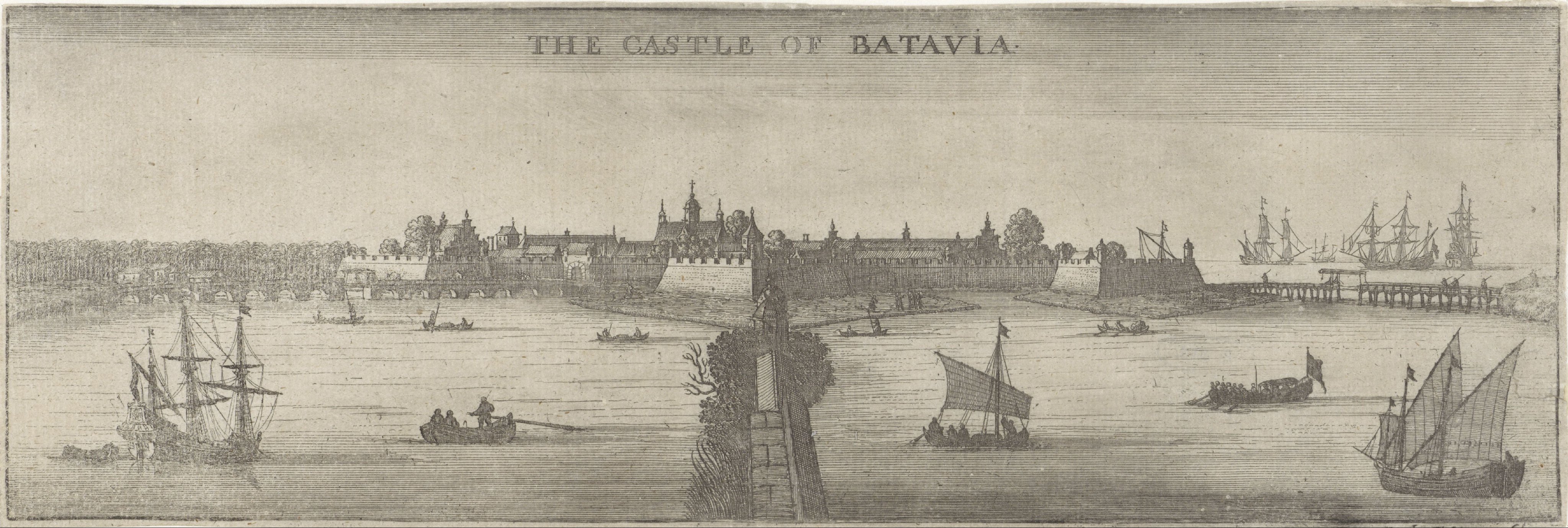 Gezicht op het kasteel van Batavia