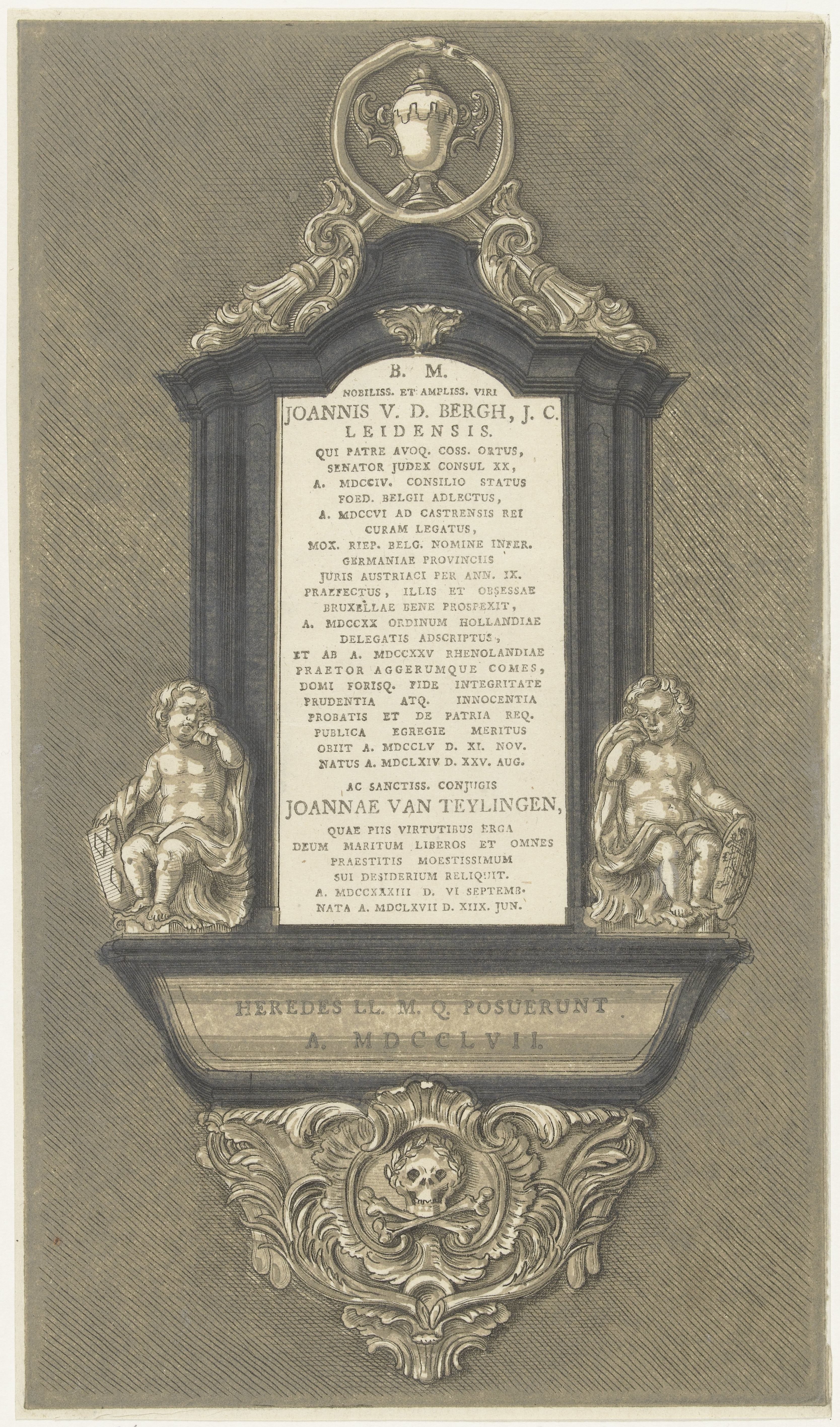 Grafmonument voor Johannes van den Bergh en zijn vrouw Joanna van Teylingen te Leiden
