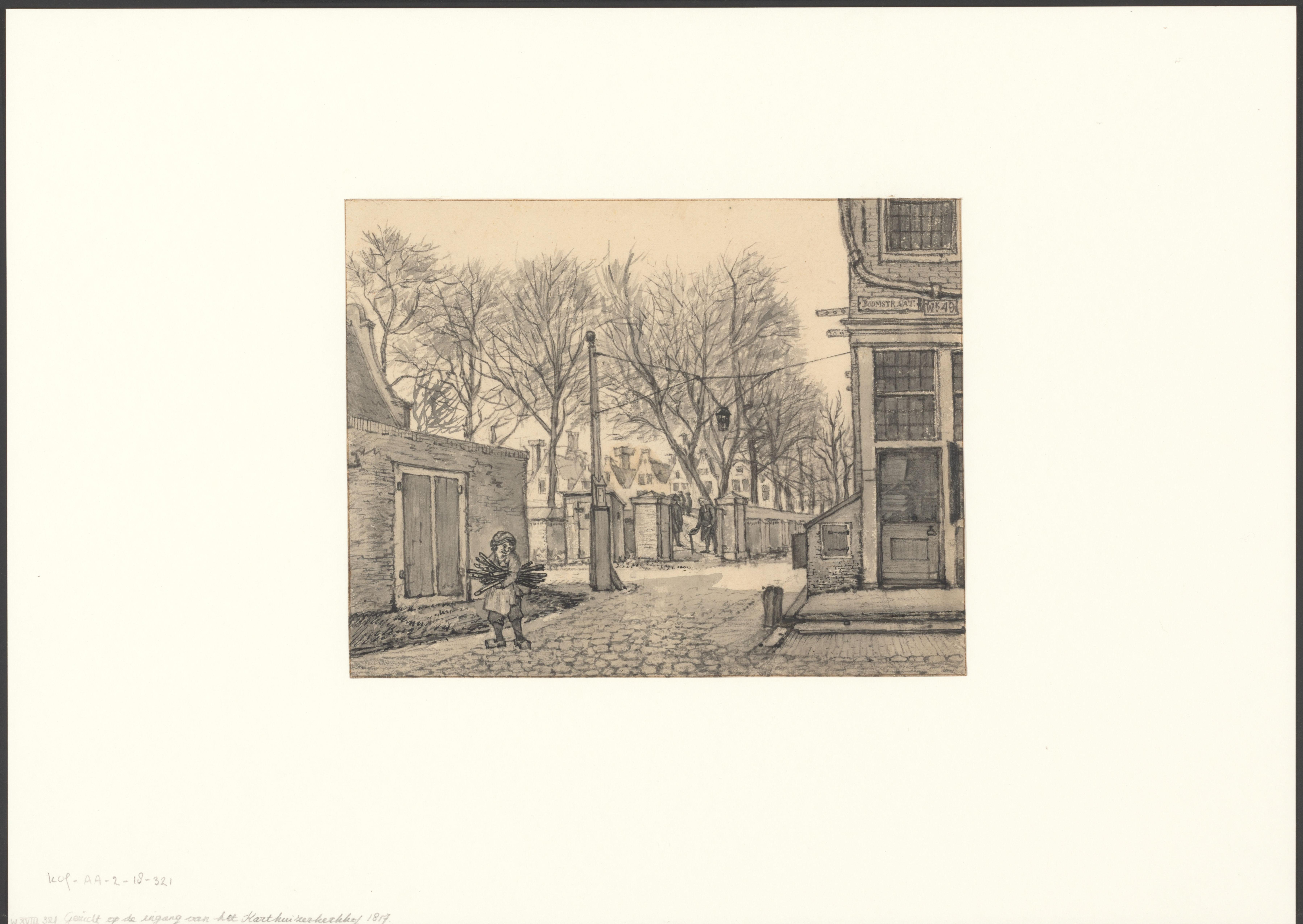Gezicht op de ingang van het Kartuizerkerkhof aan de Kartuizerstraat