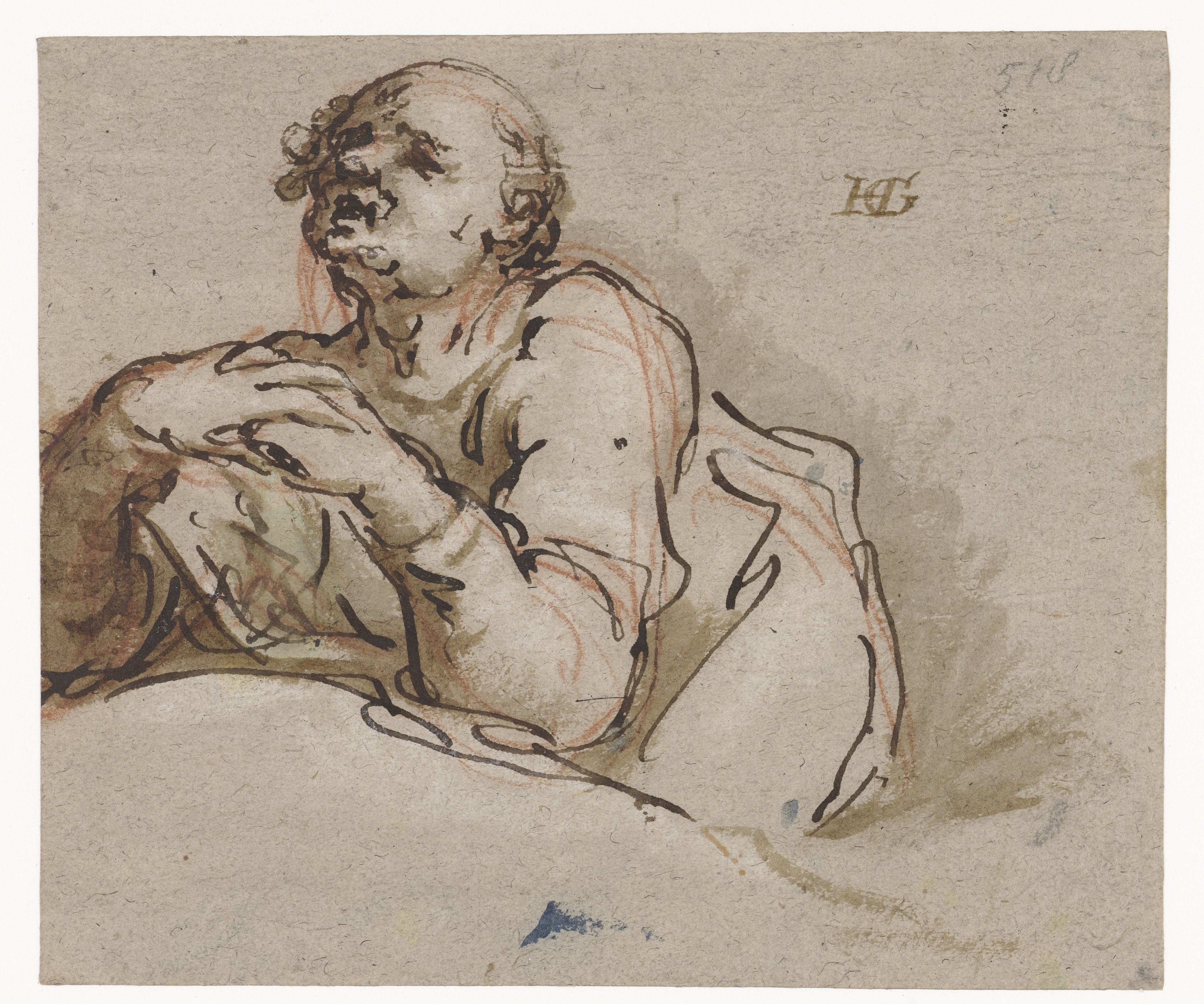 Studie van een biddende man (Petrus?)