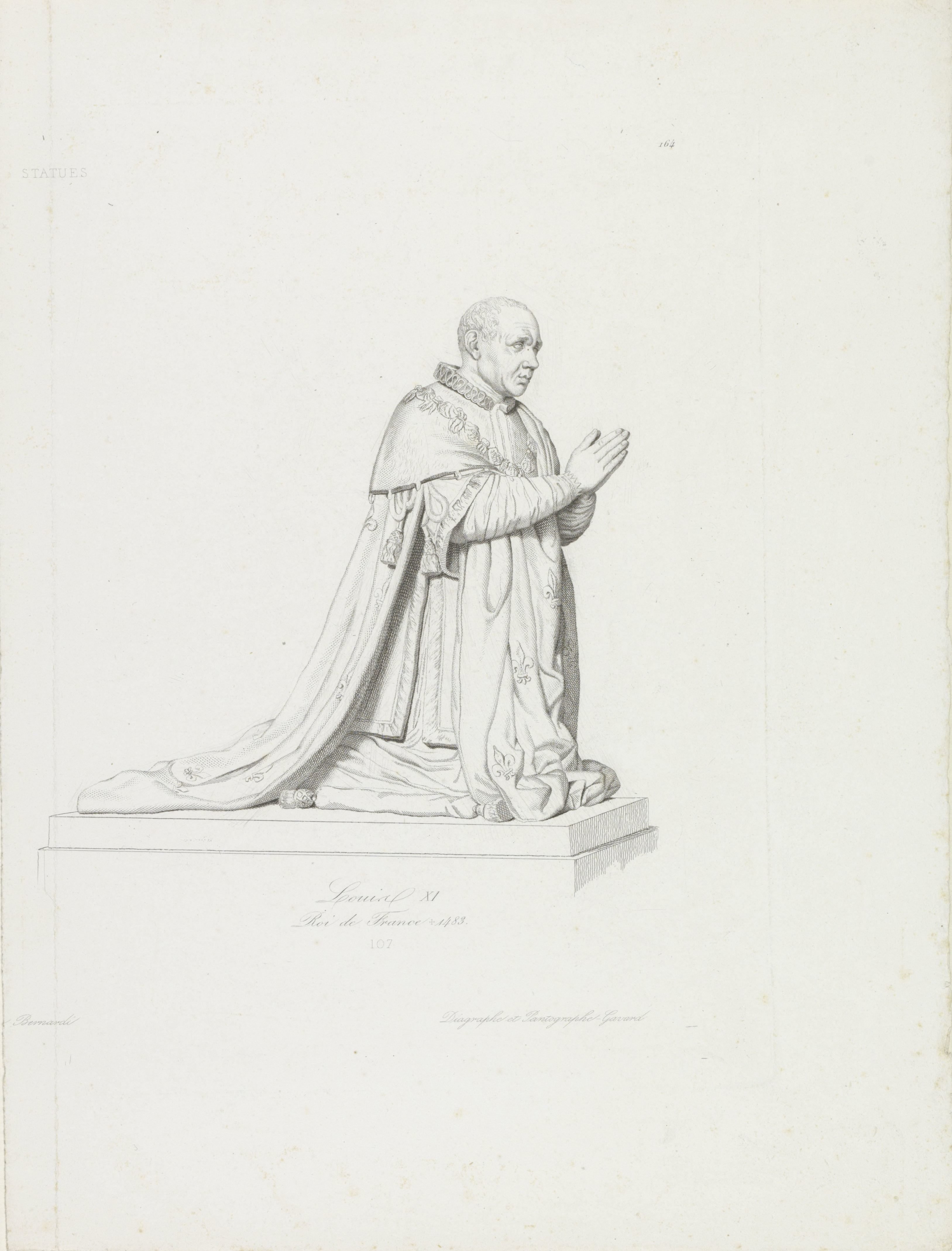 Sculptuur van Lodewijk XI, koning van Frankrijk