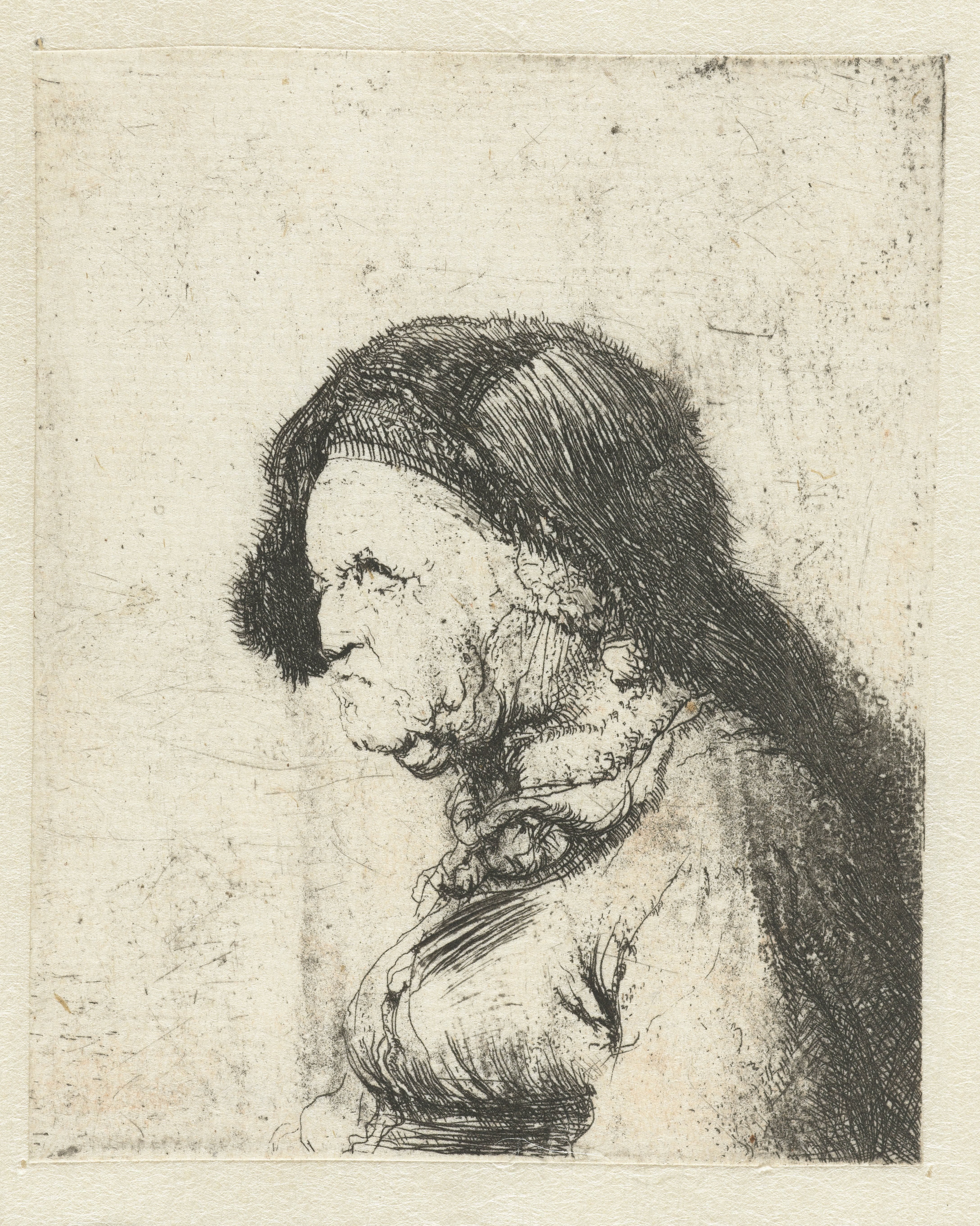 Borstbeeld van een oude vrouw