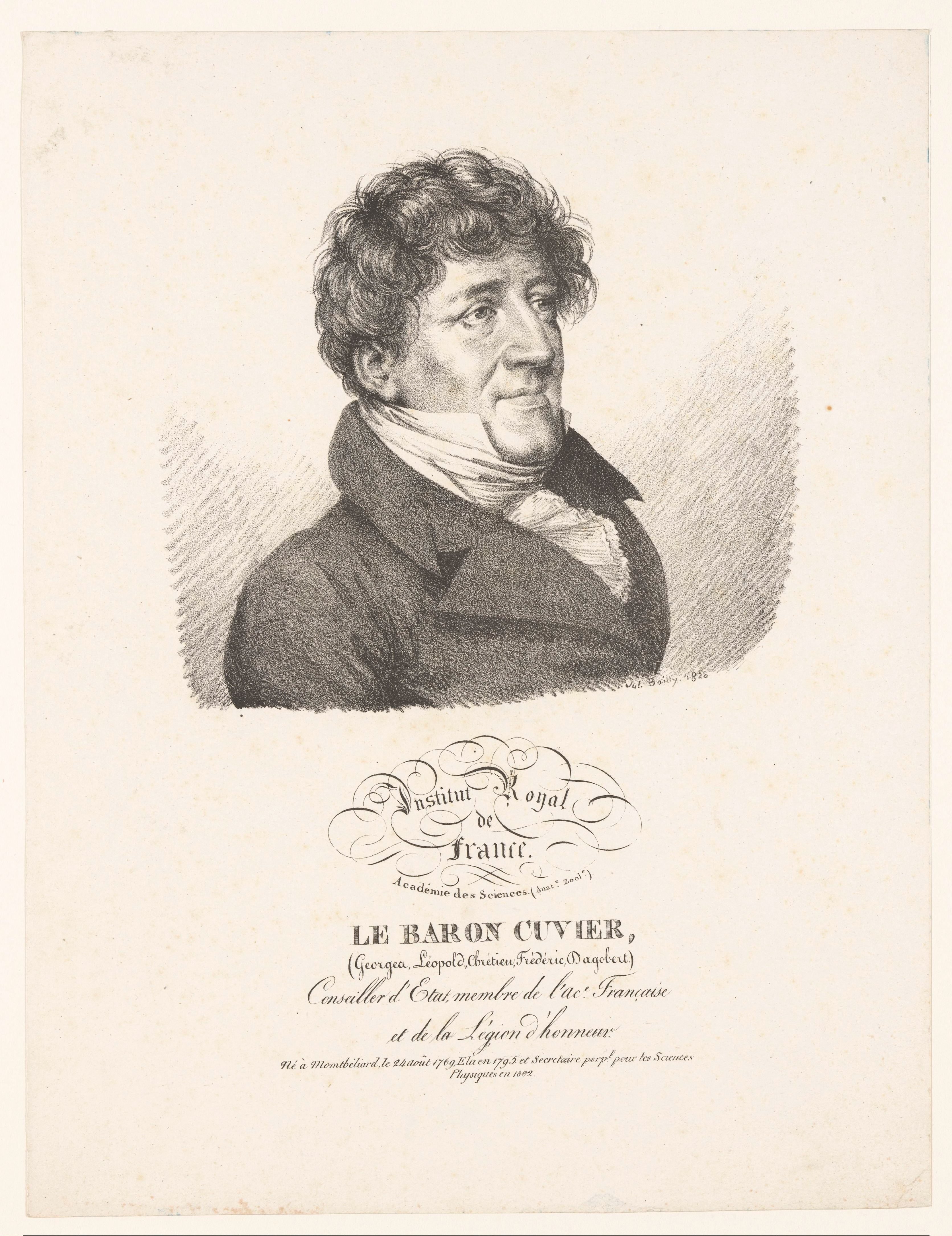 Portret van de natuuronderzoeker Georges Cuvier