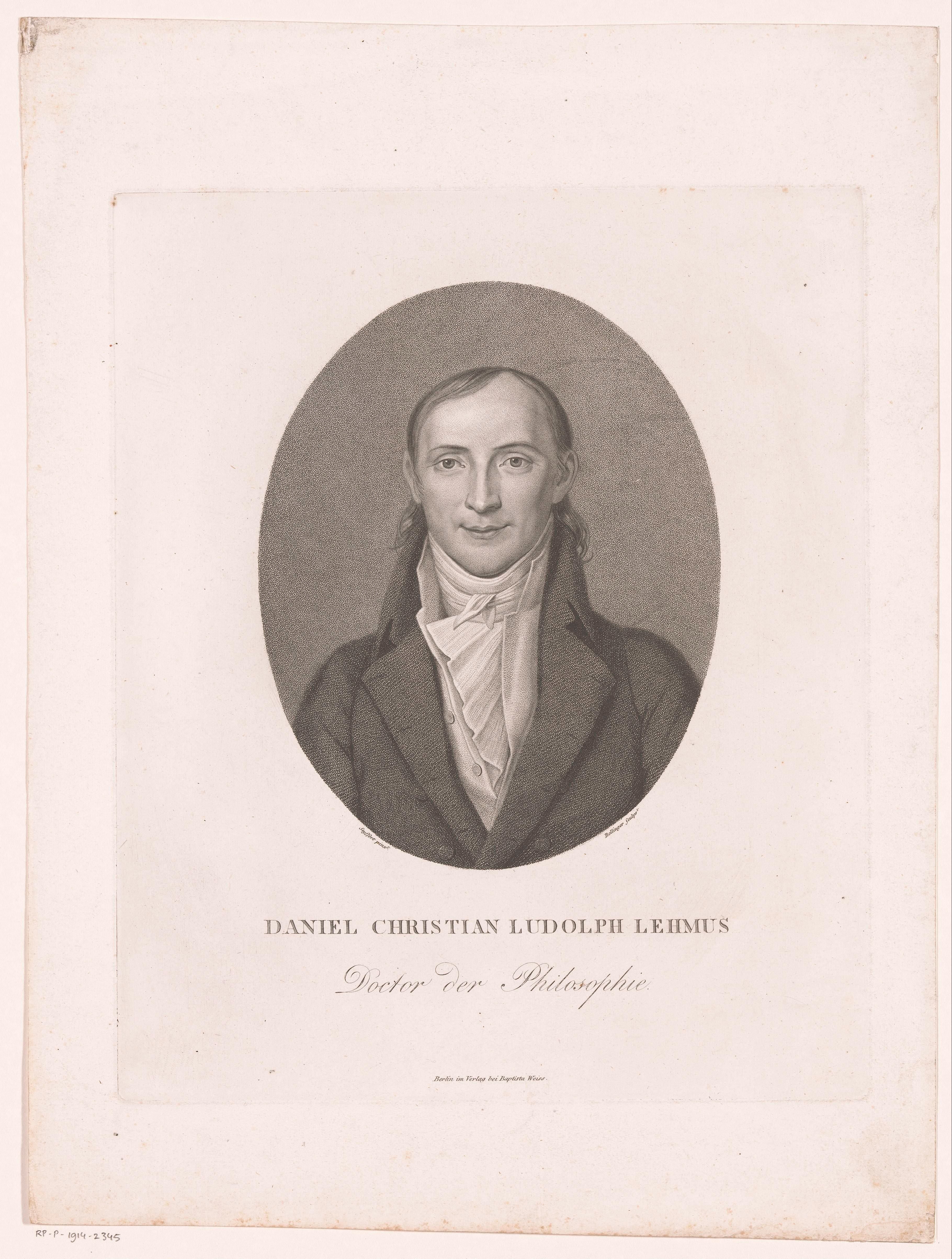 Portret van Daniel Christian Ludolf Lehmus