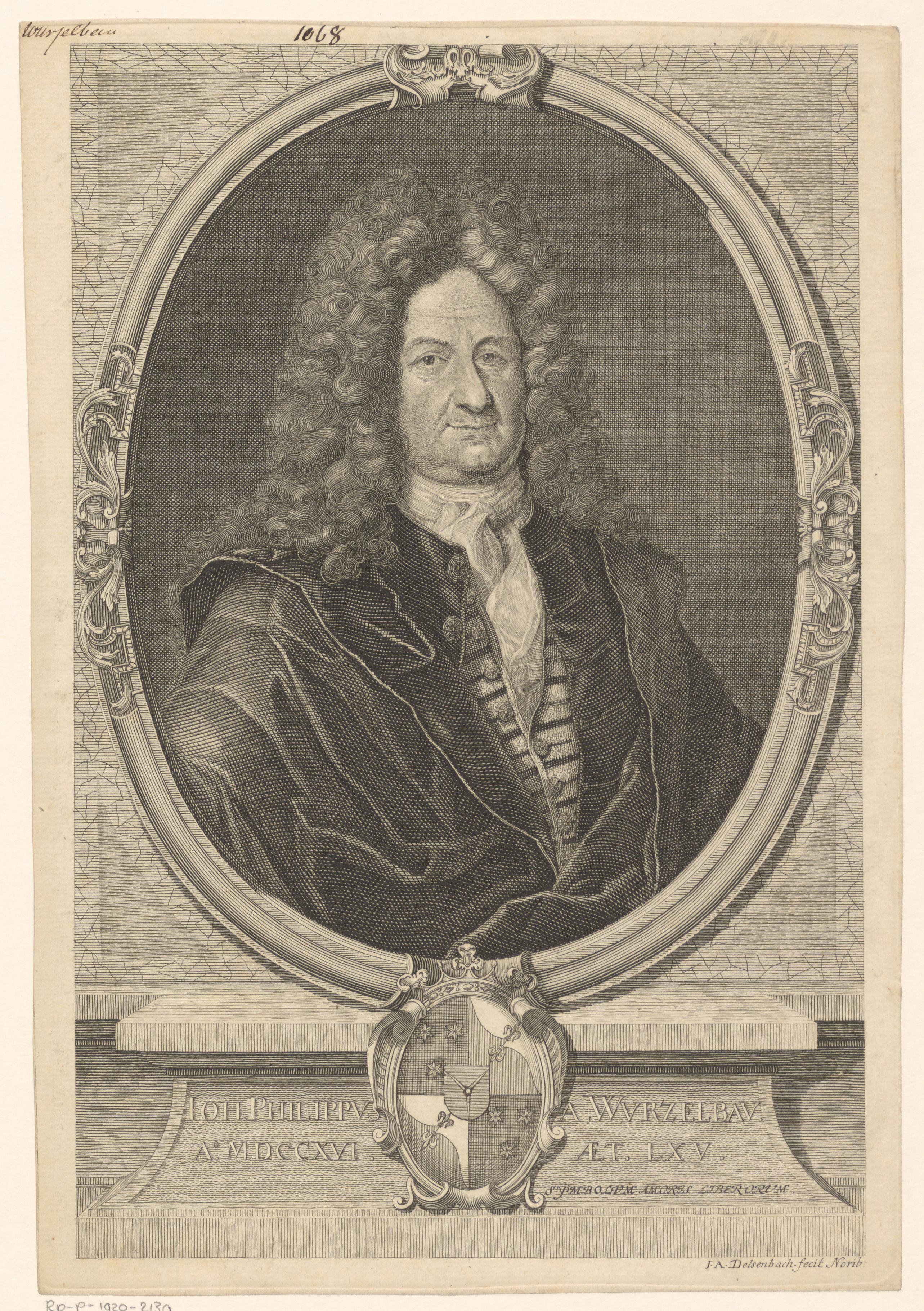 Portret van Johann Philipp von Wurzelbau op 65-jarige leeftijd