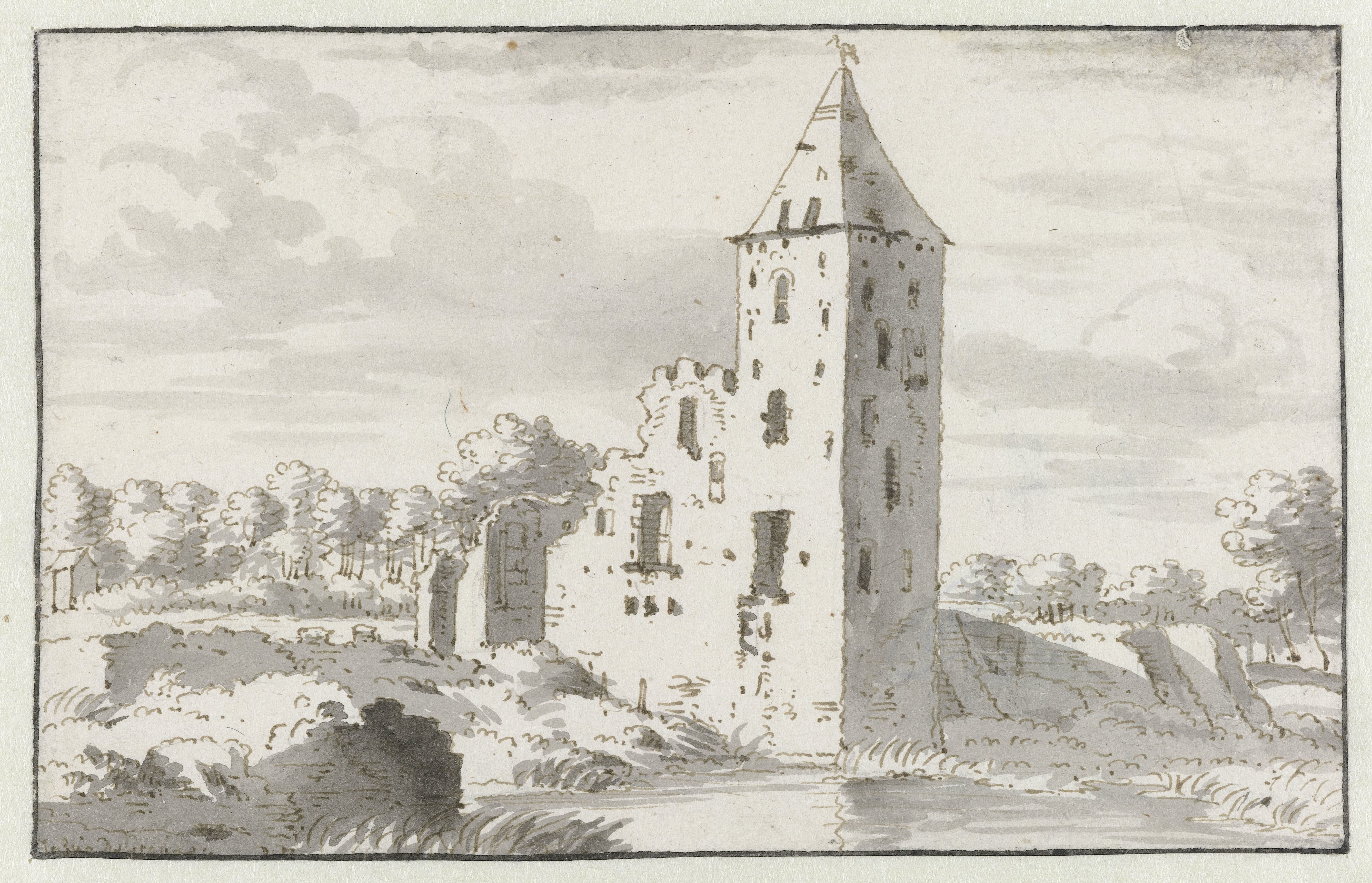 View of the Ruins of Kasteel Heusden, Noord-Brabant