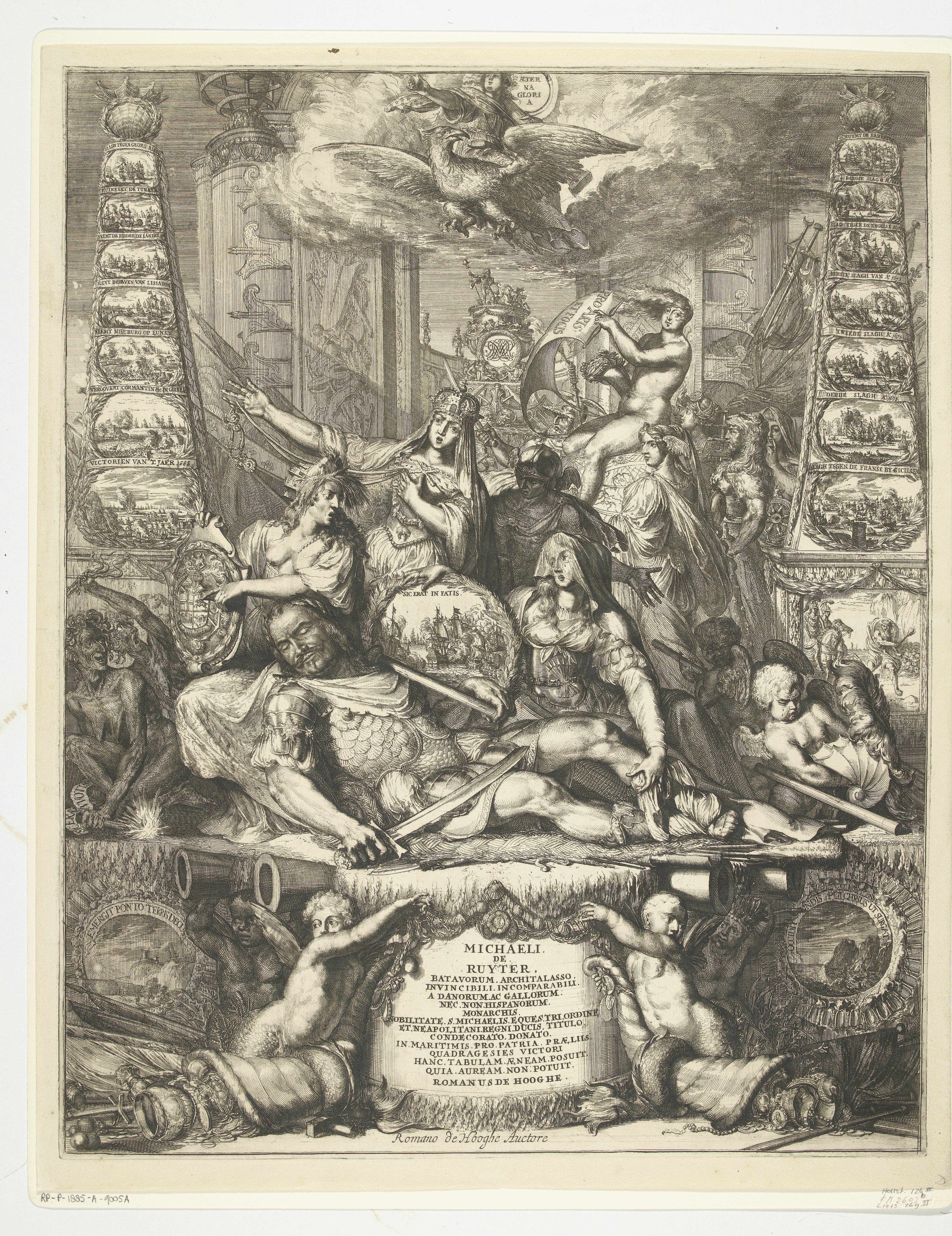 Allegorie op de dood van Michiel Adriaenszoon de Ruyter, 1676