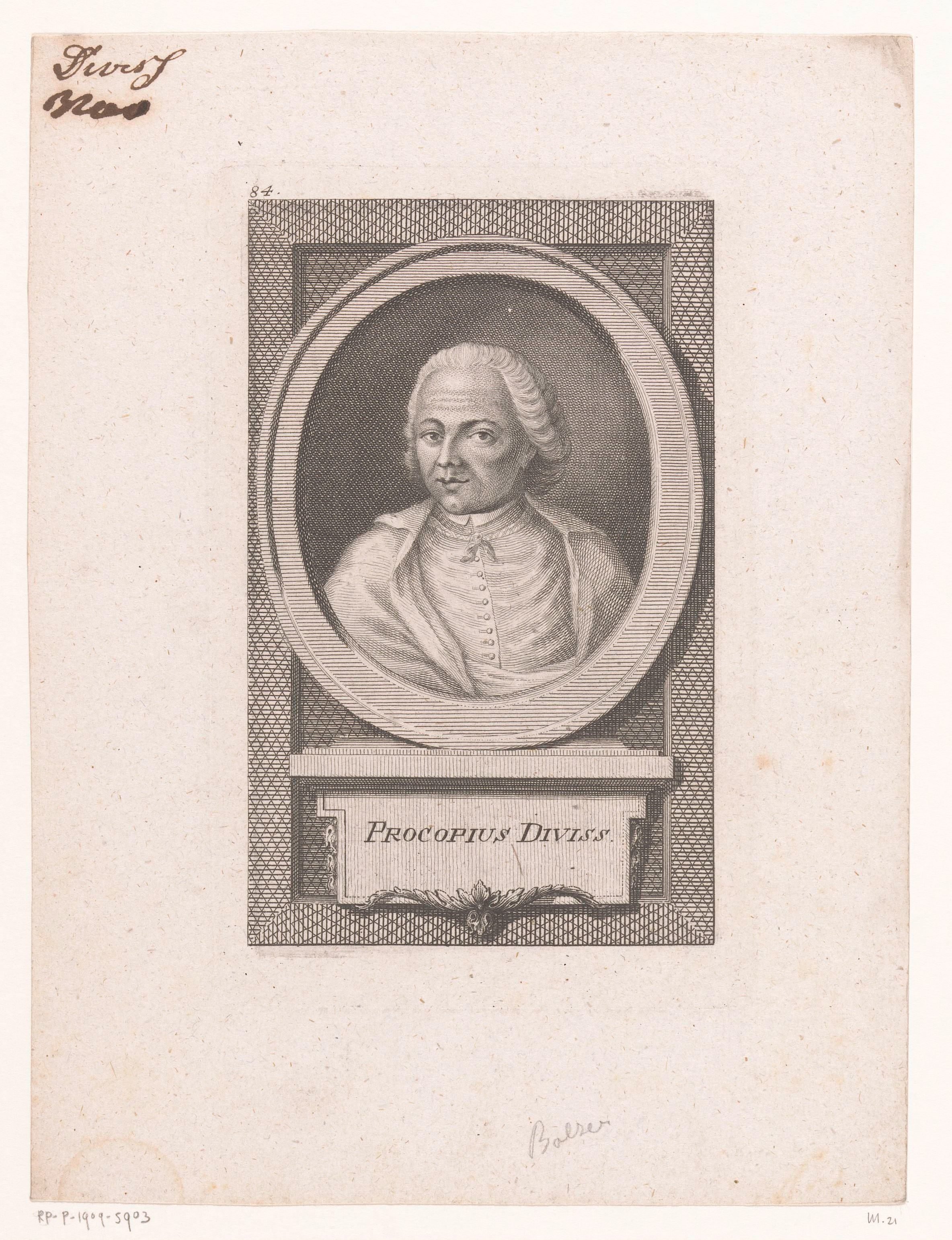 Portret van Prokop Diwisch