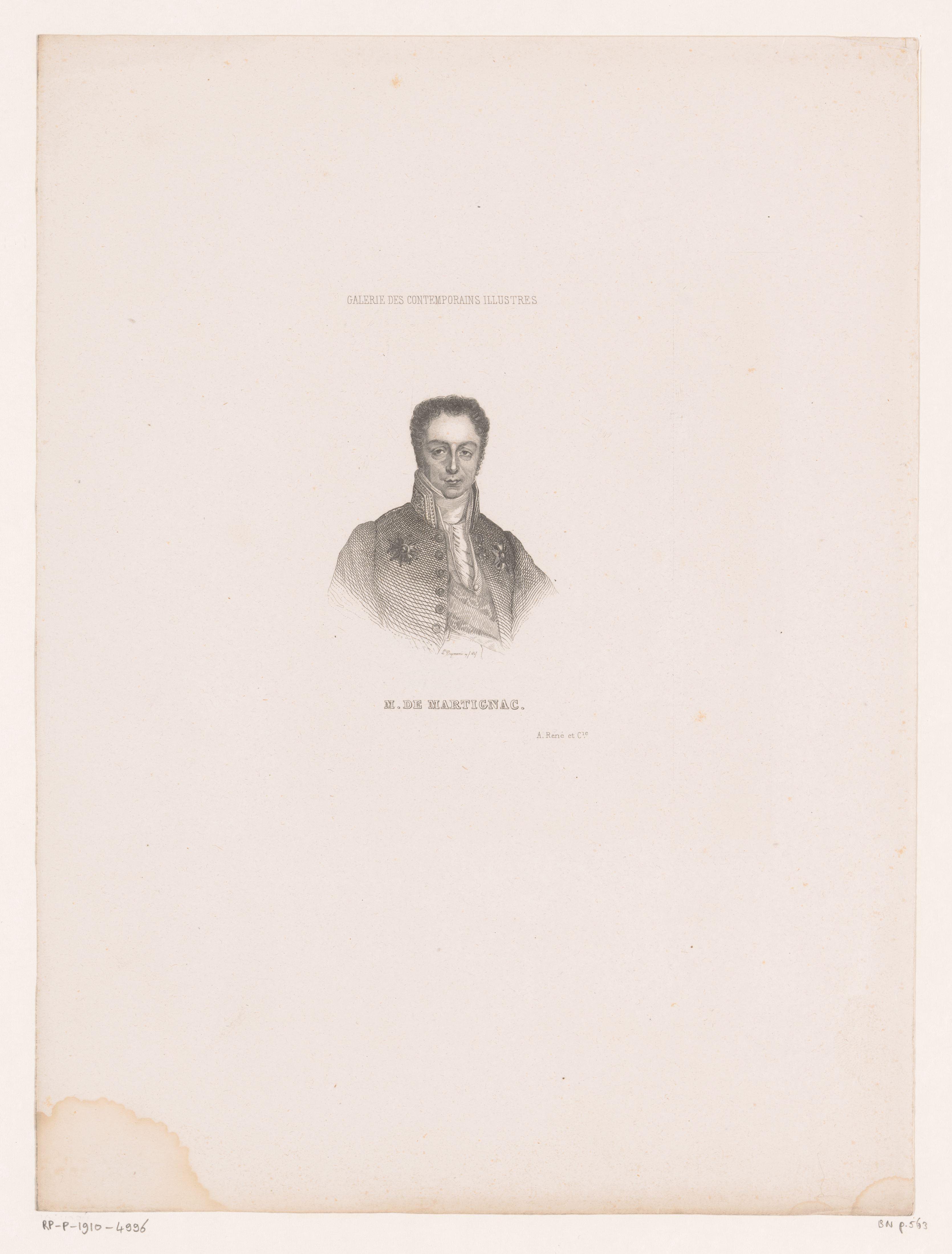 Portret van Jean Baptiste Gay, viscomte de Martignac