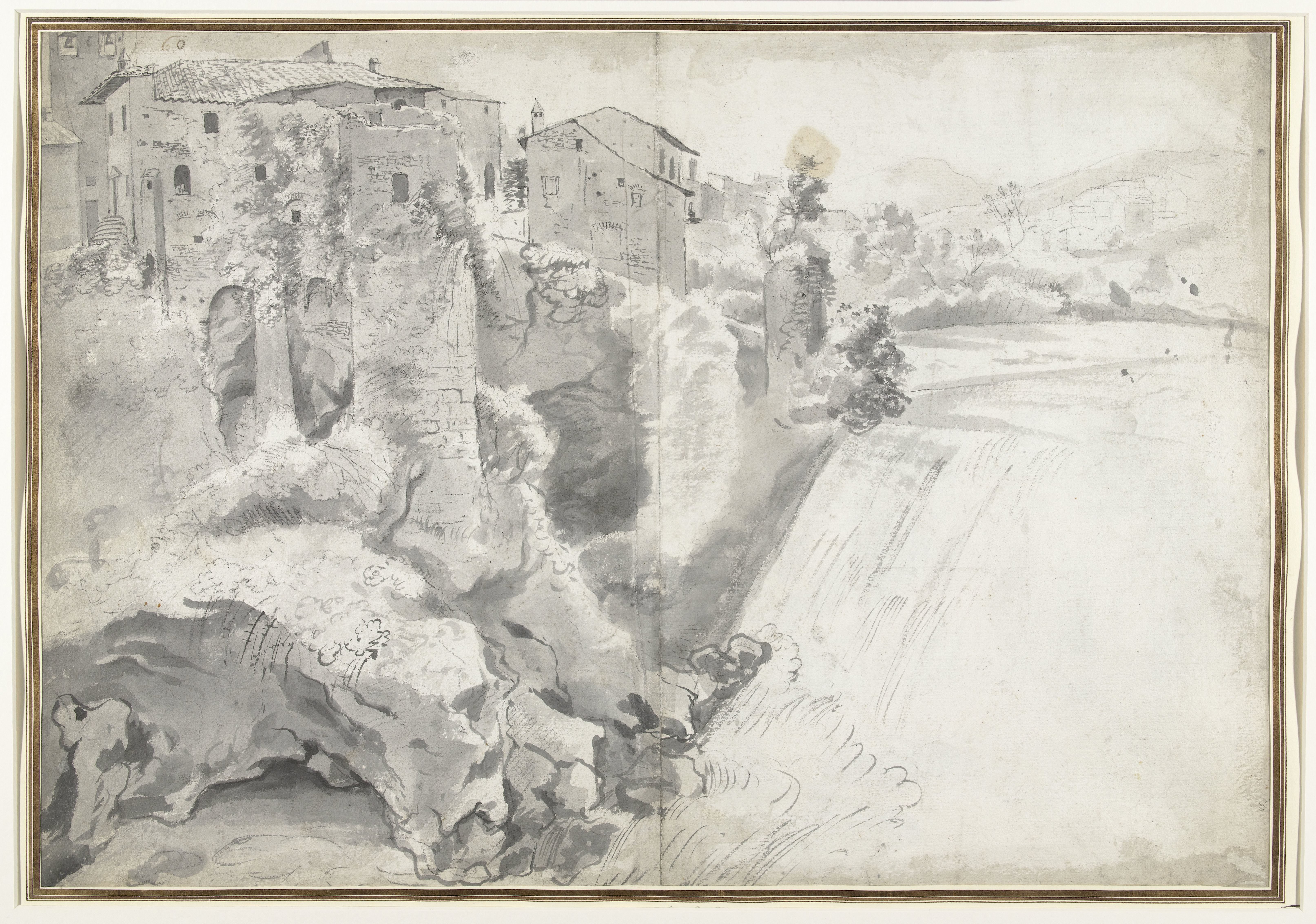 View of the Large Waterfall at Tivoli
