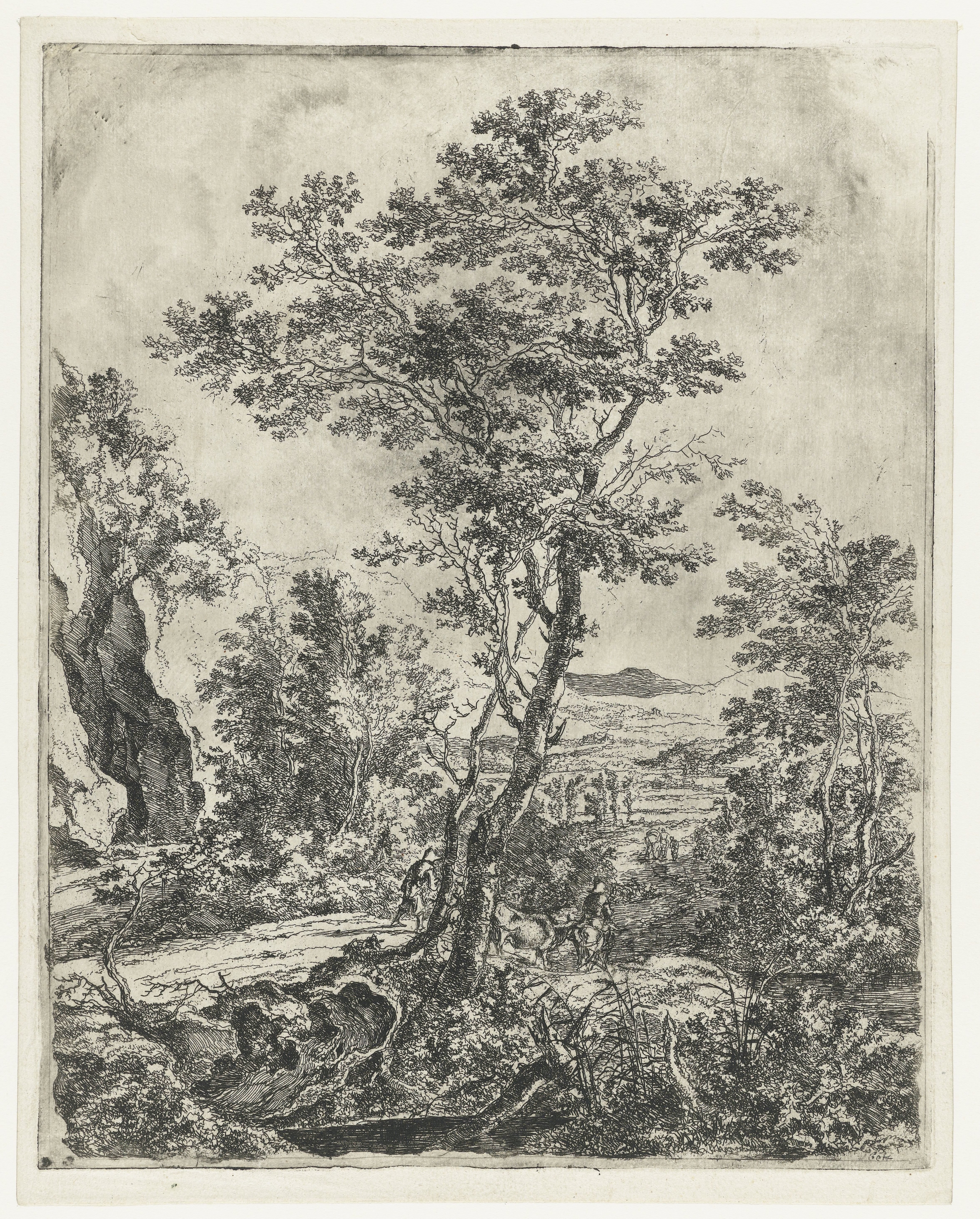Landschap met een grote boom