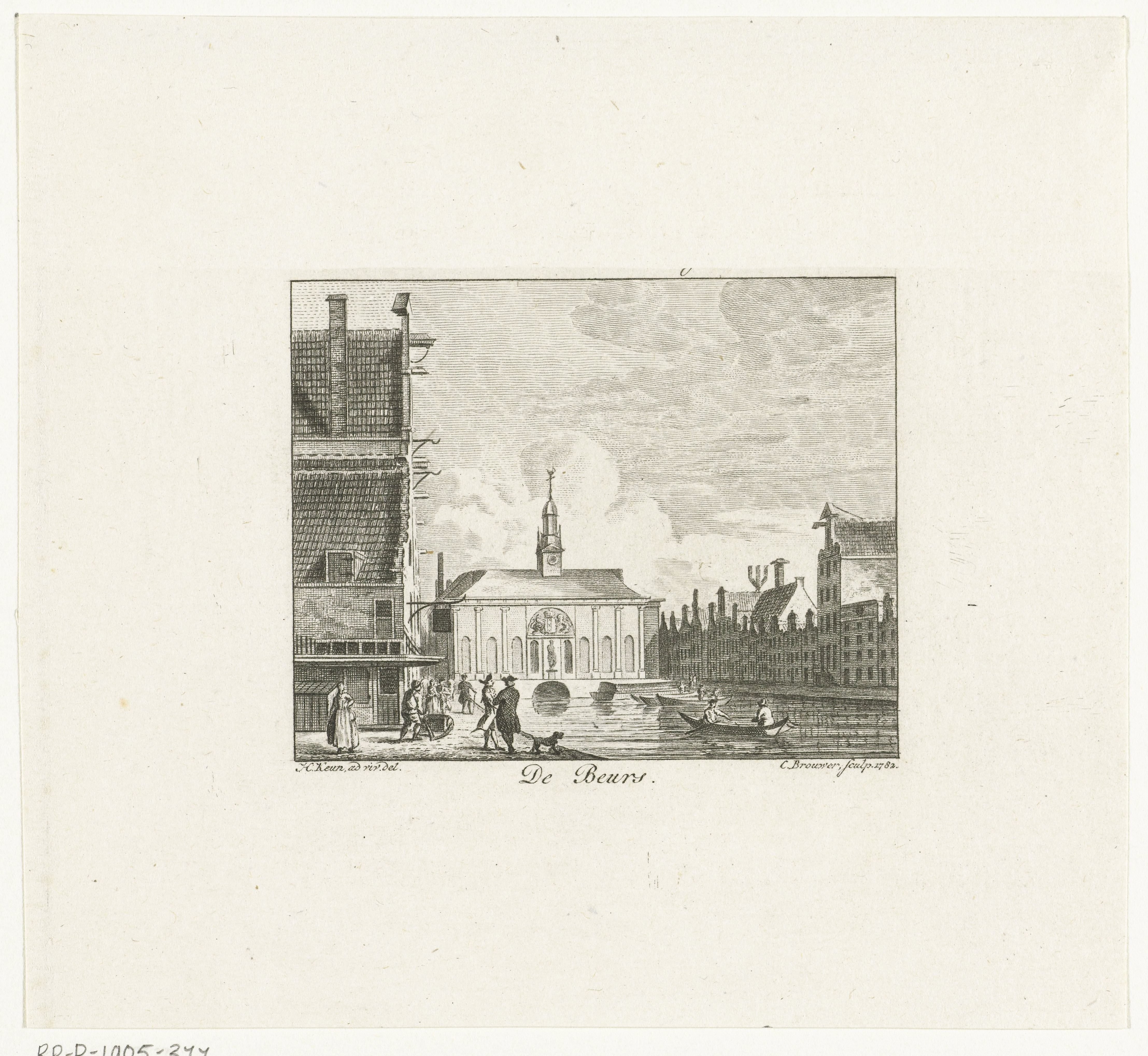 Gezicht op de Beurs van Hendrik de Keyser te Amsterdam