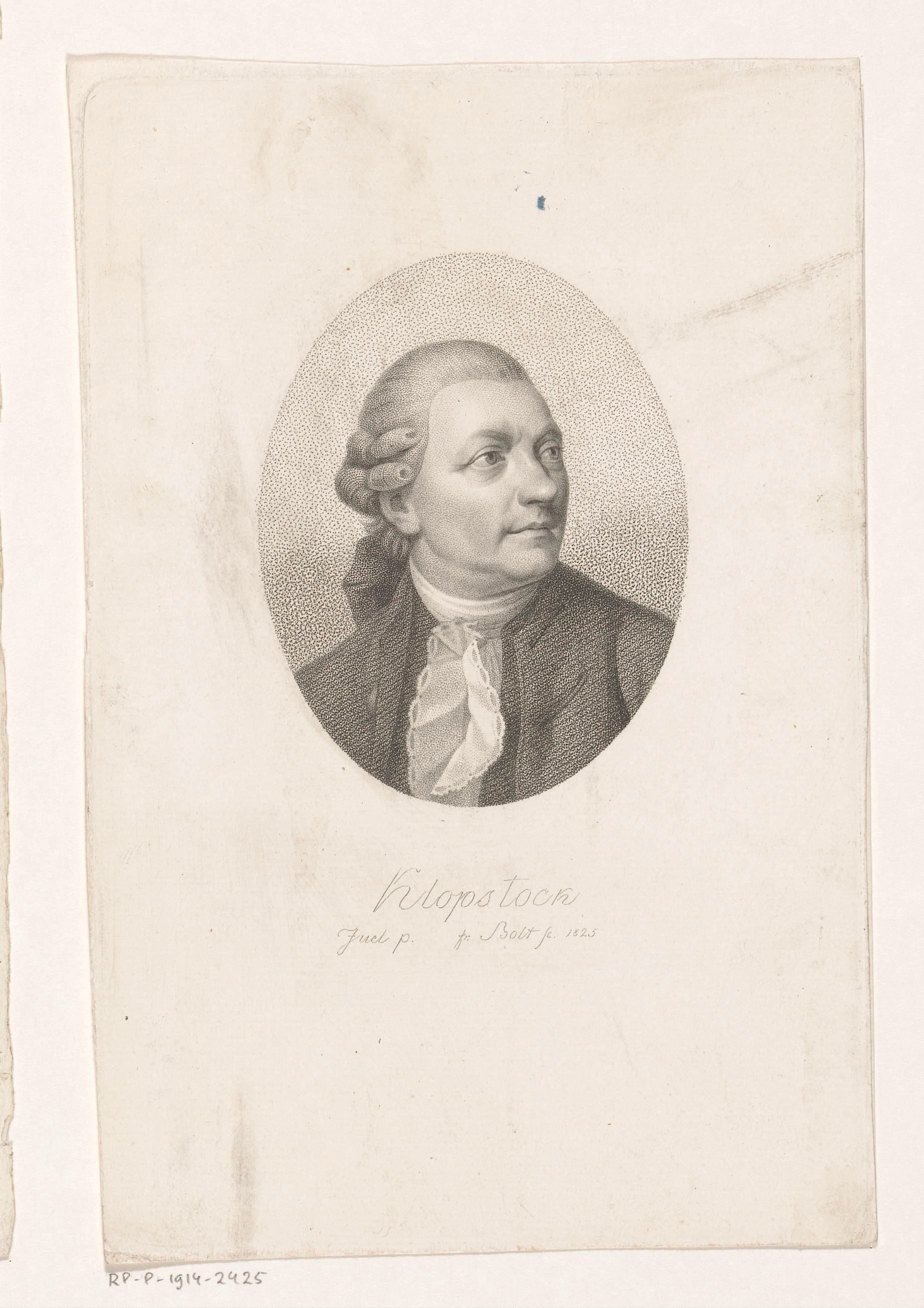 Portret van Friedrich Gottlieb Klopstock