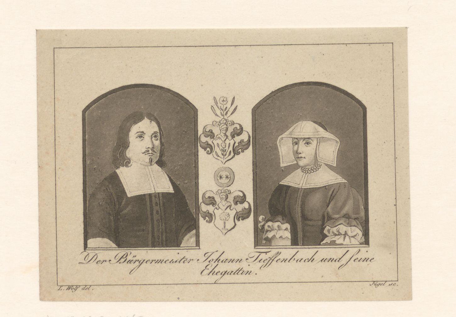Portret van burgemeester Johann Tieffenbach en zijn echtgenote