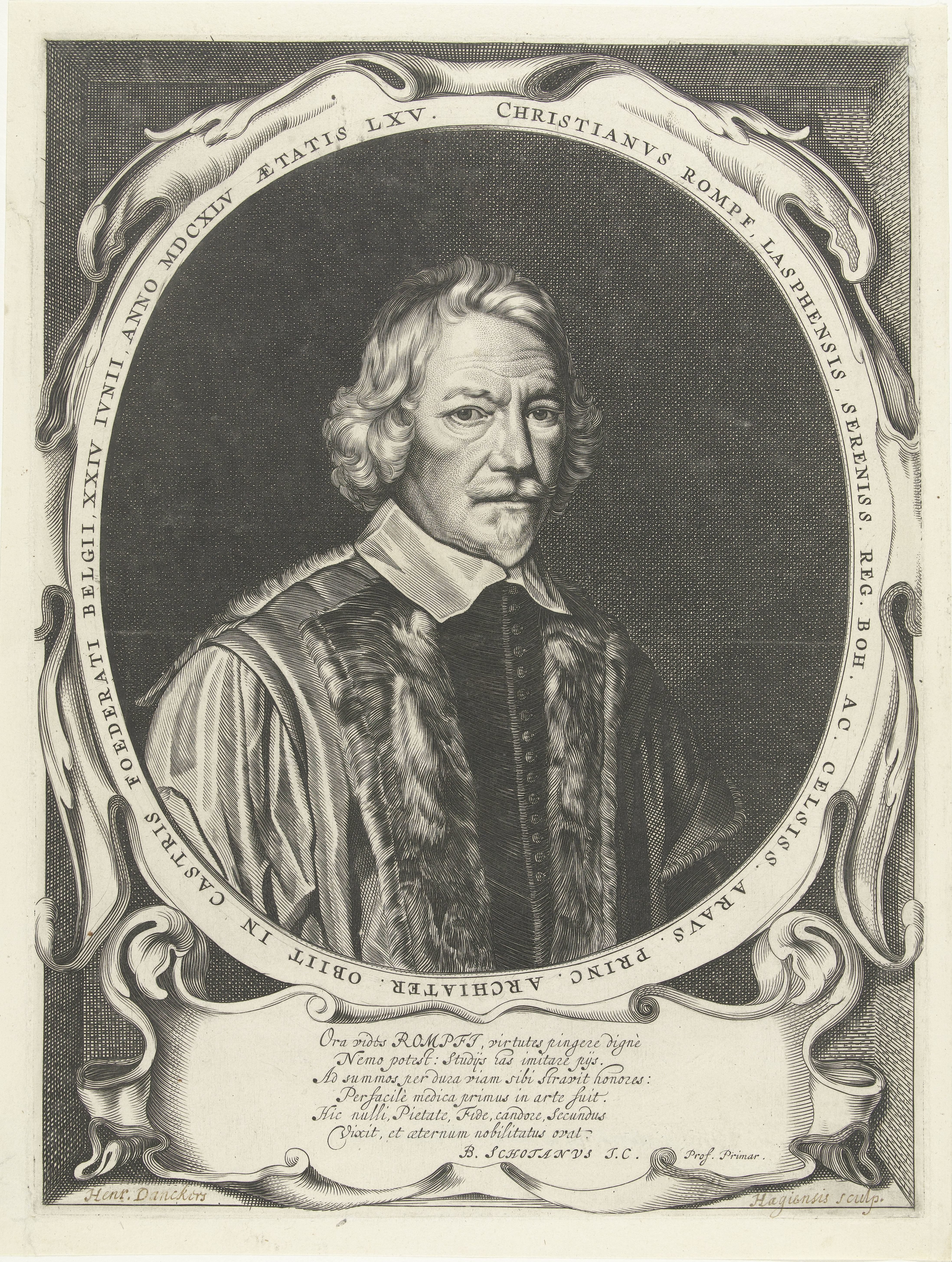 Portret van Christiaan Rumpf op 65-jarige leeftijd