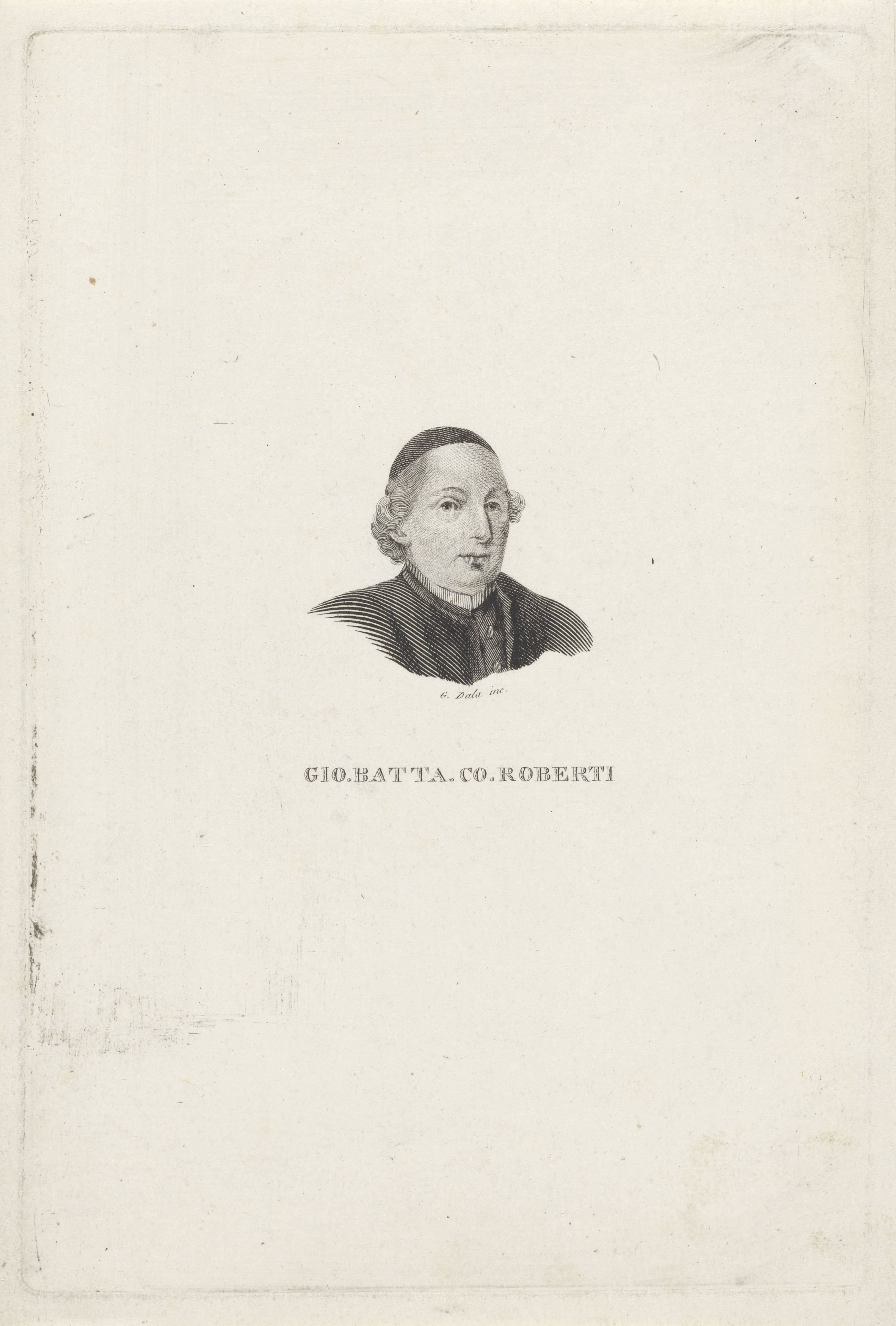 Portret van schrijver en dichter Giambattista Roberti