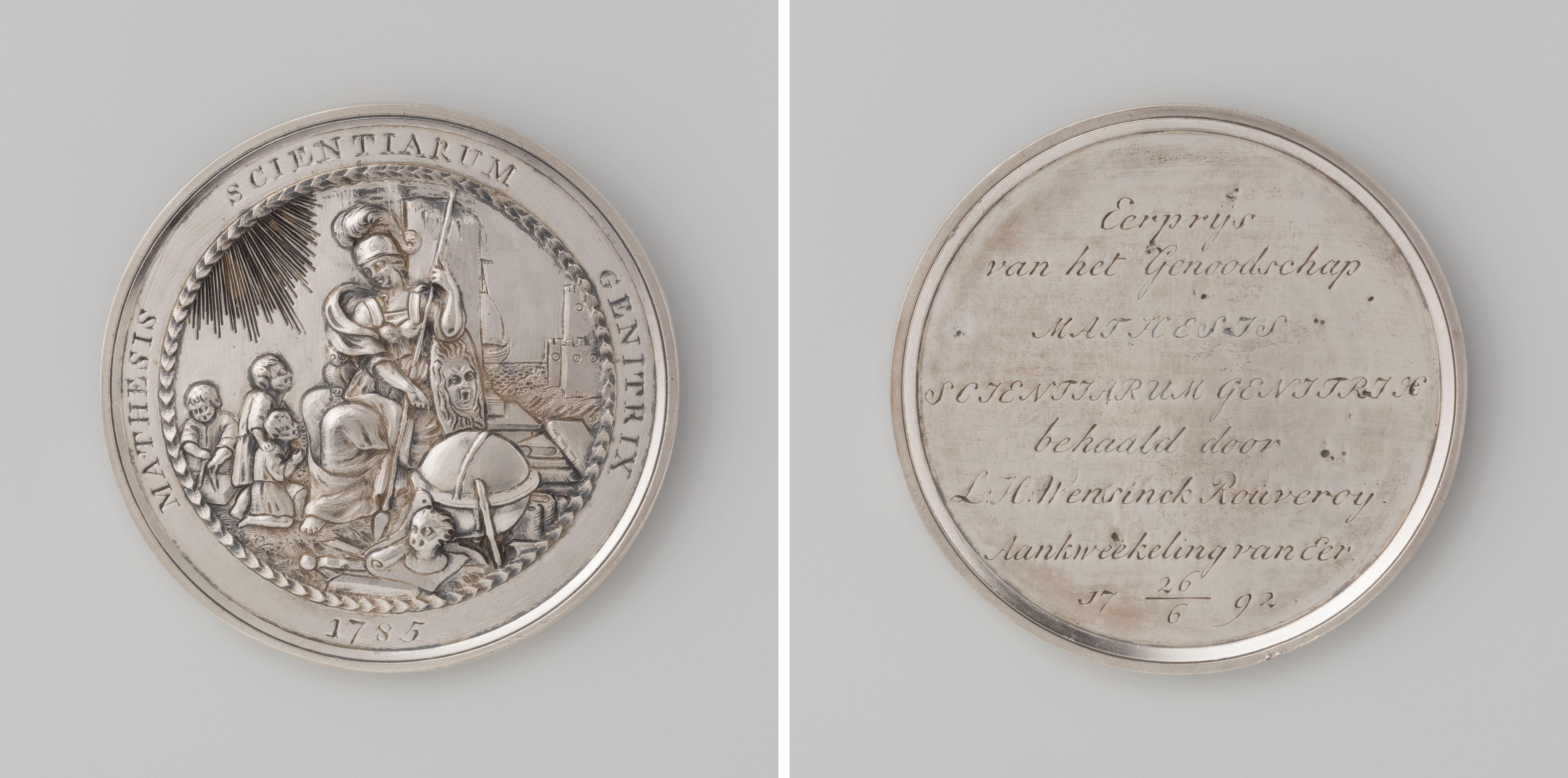 Genootschap "Mathesis Scientiarum Genitrix", penning toegekend aan L.H. Wensinck Rouveroy