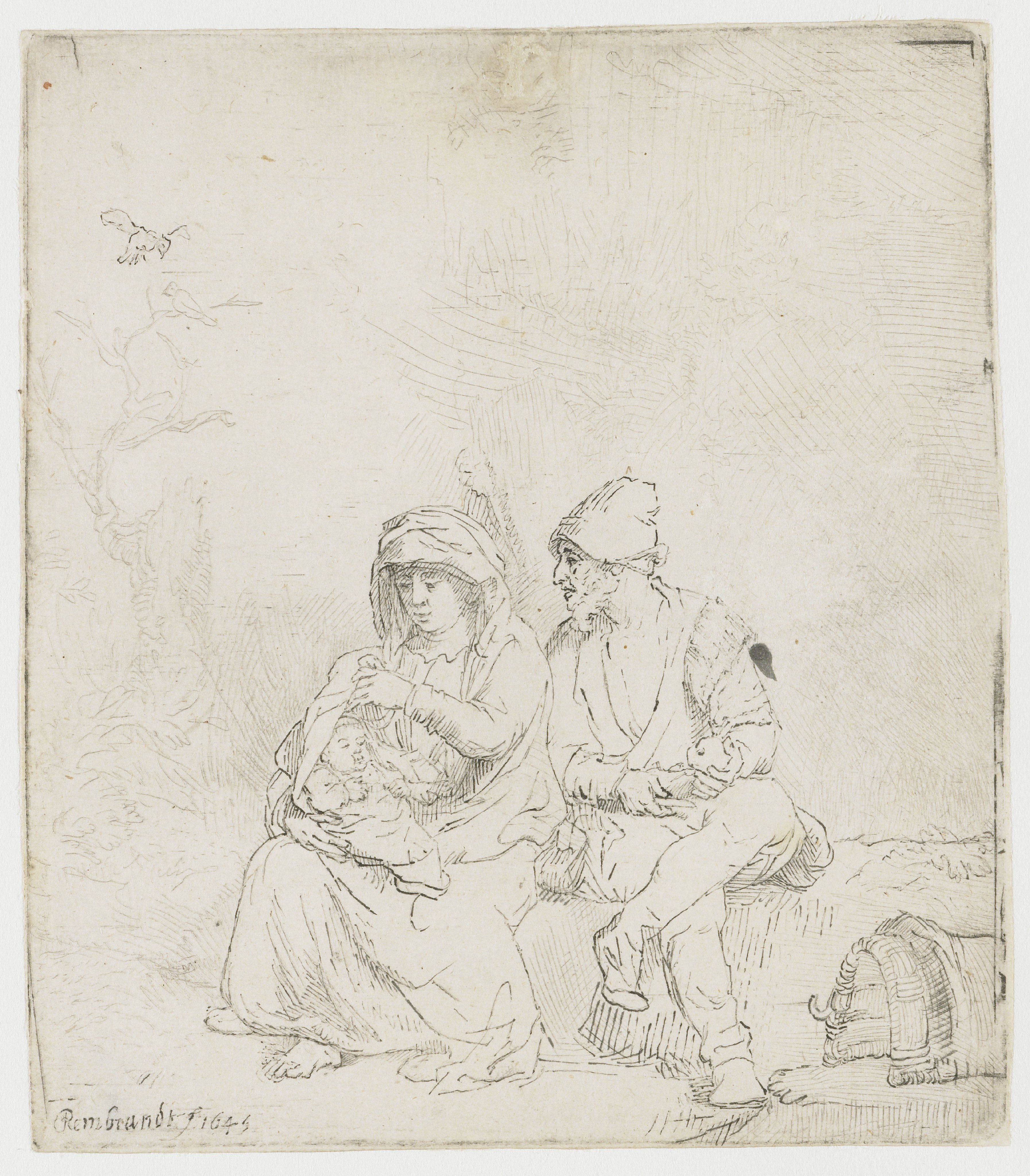 The rest on the flight to Egypt: lightly etched