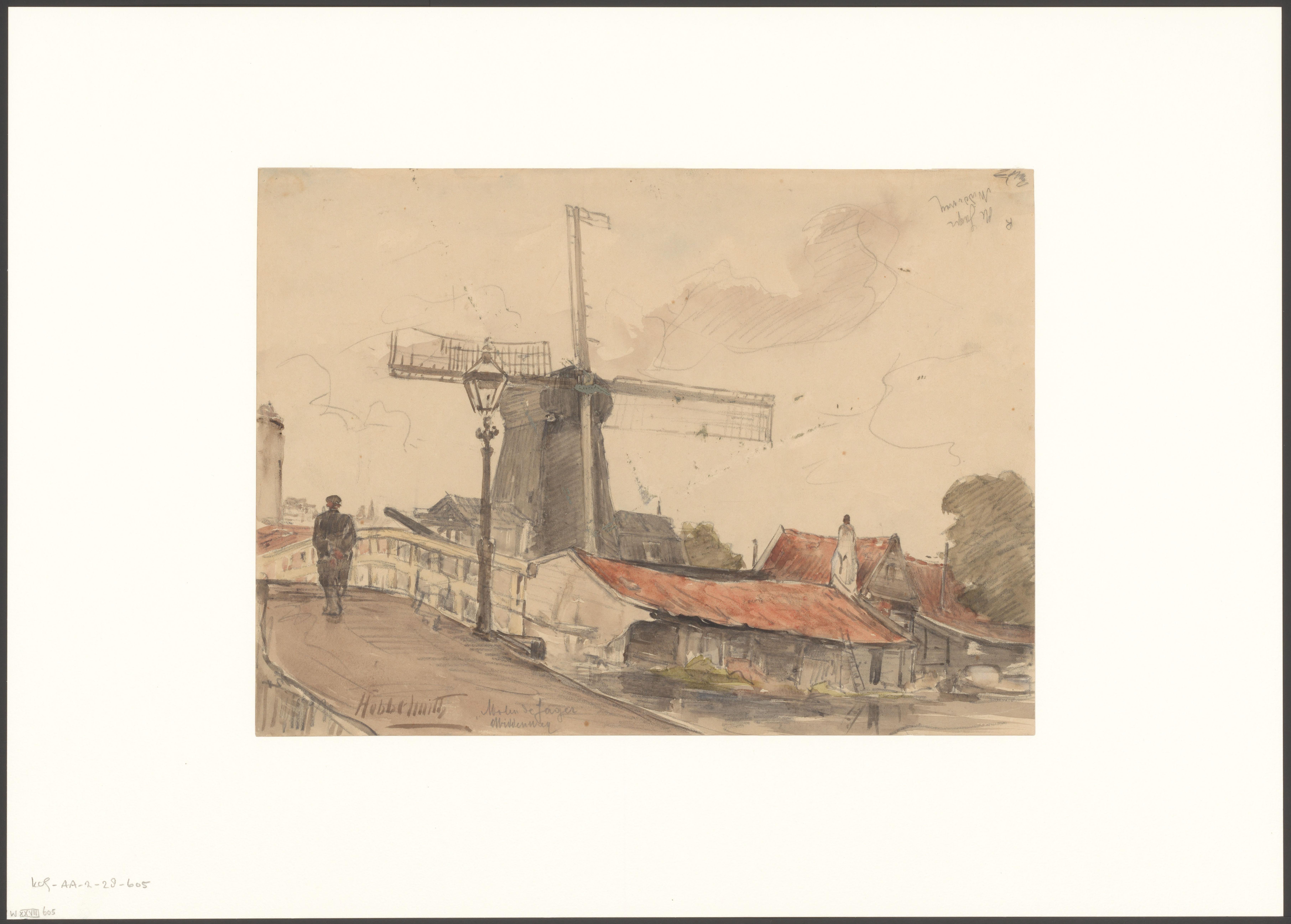 Gezicht op molen De Jager aan de Middenweg