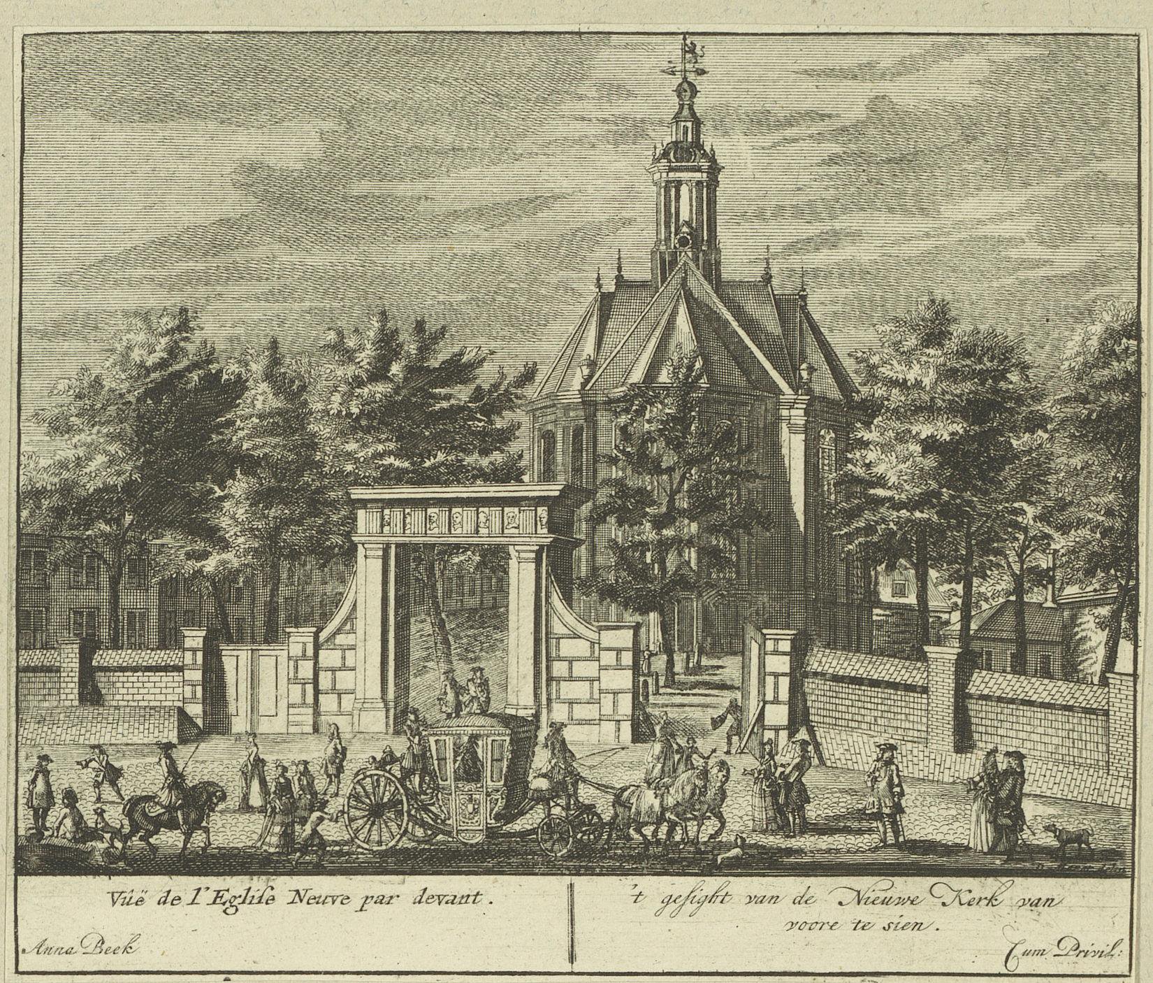 Gezicht op de Nieuwe Kerk te Den Haag