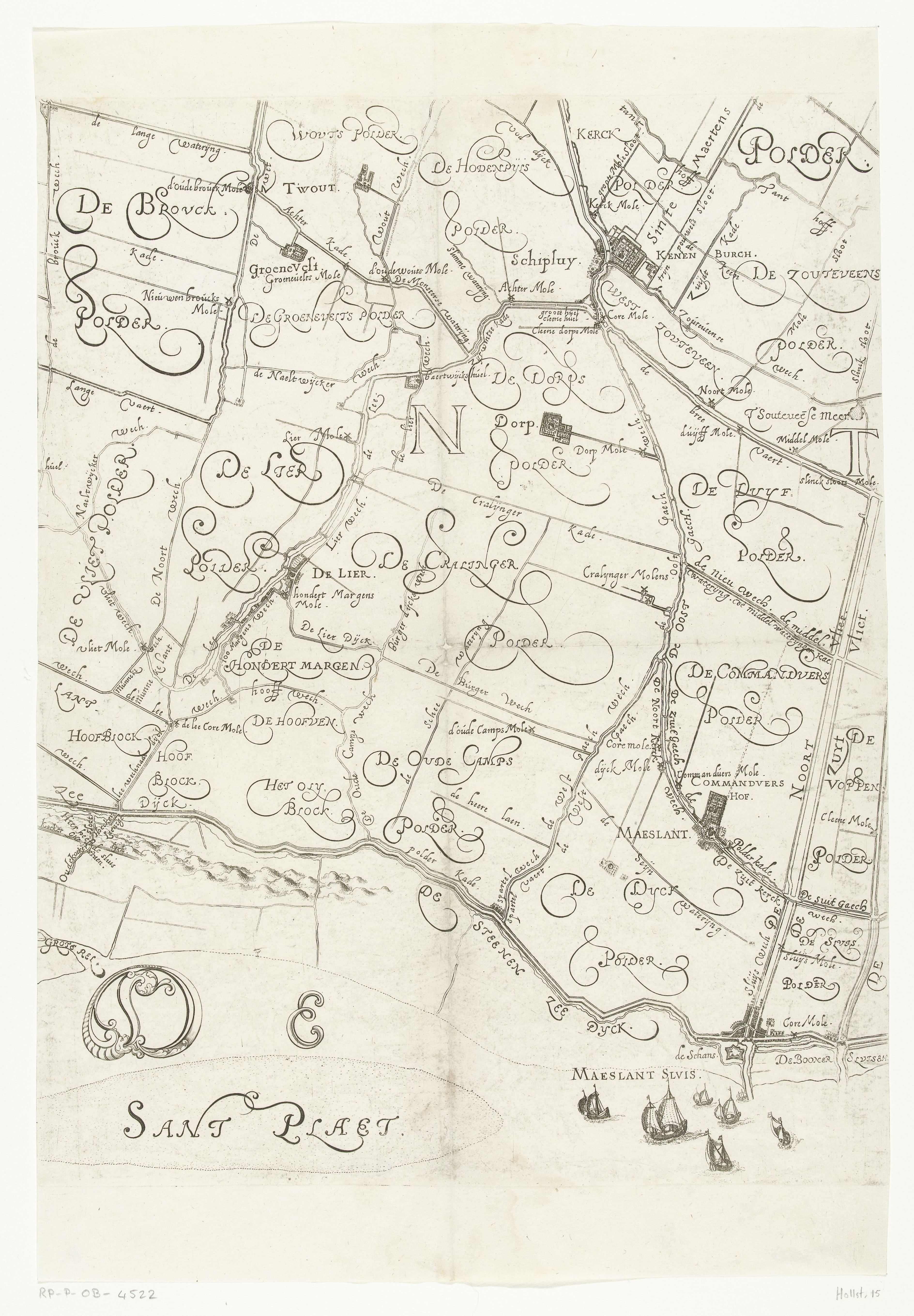 Kaart van Delfland (blad midden onder)