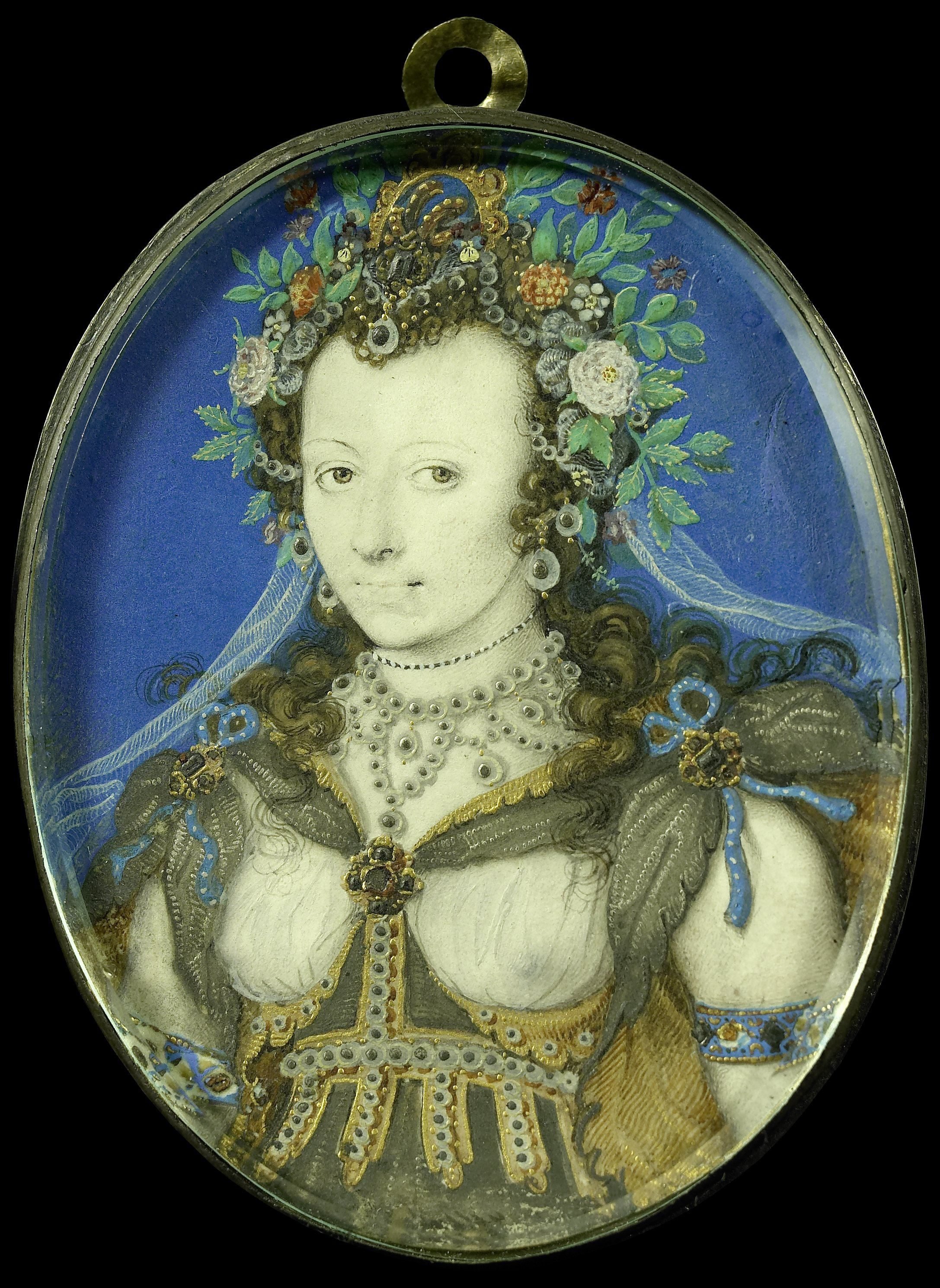 Portret van een vrouw in maskeradekleding als Flora