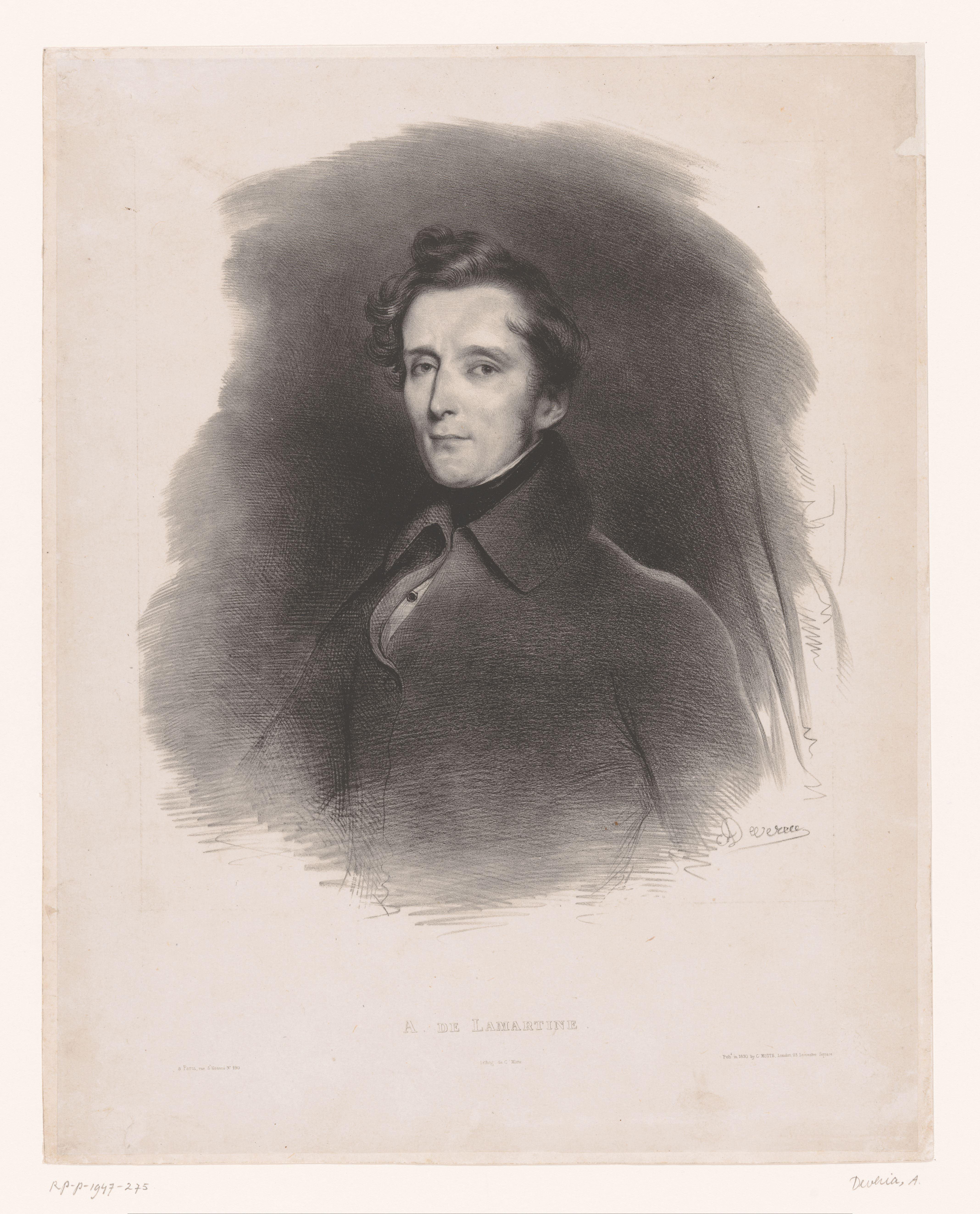 Portret van Alphonse de Lamartine