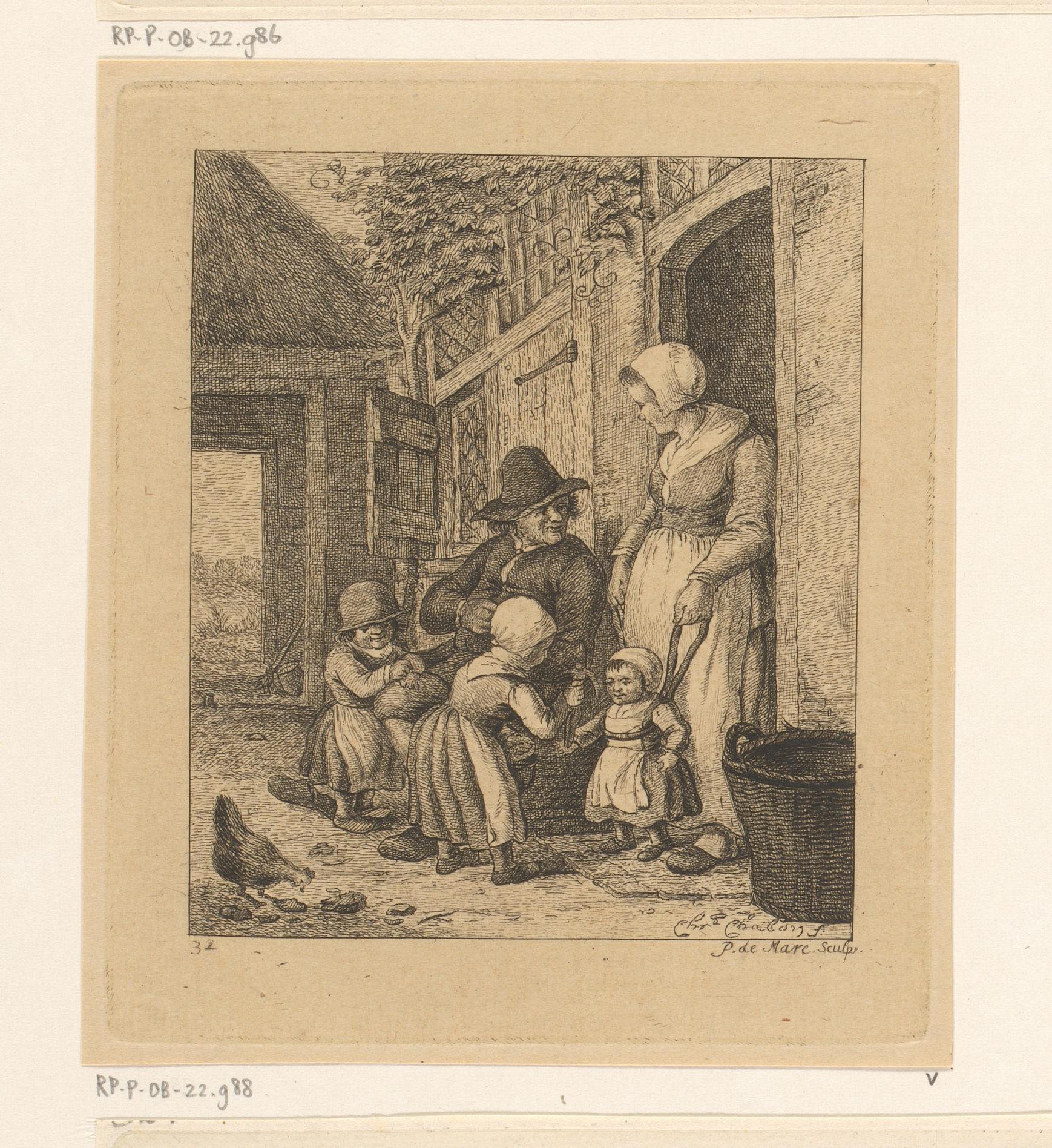 Gezin voor een huis