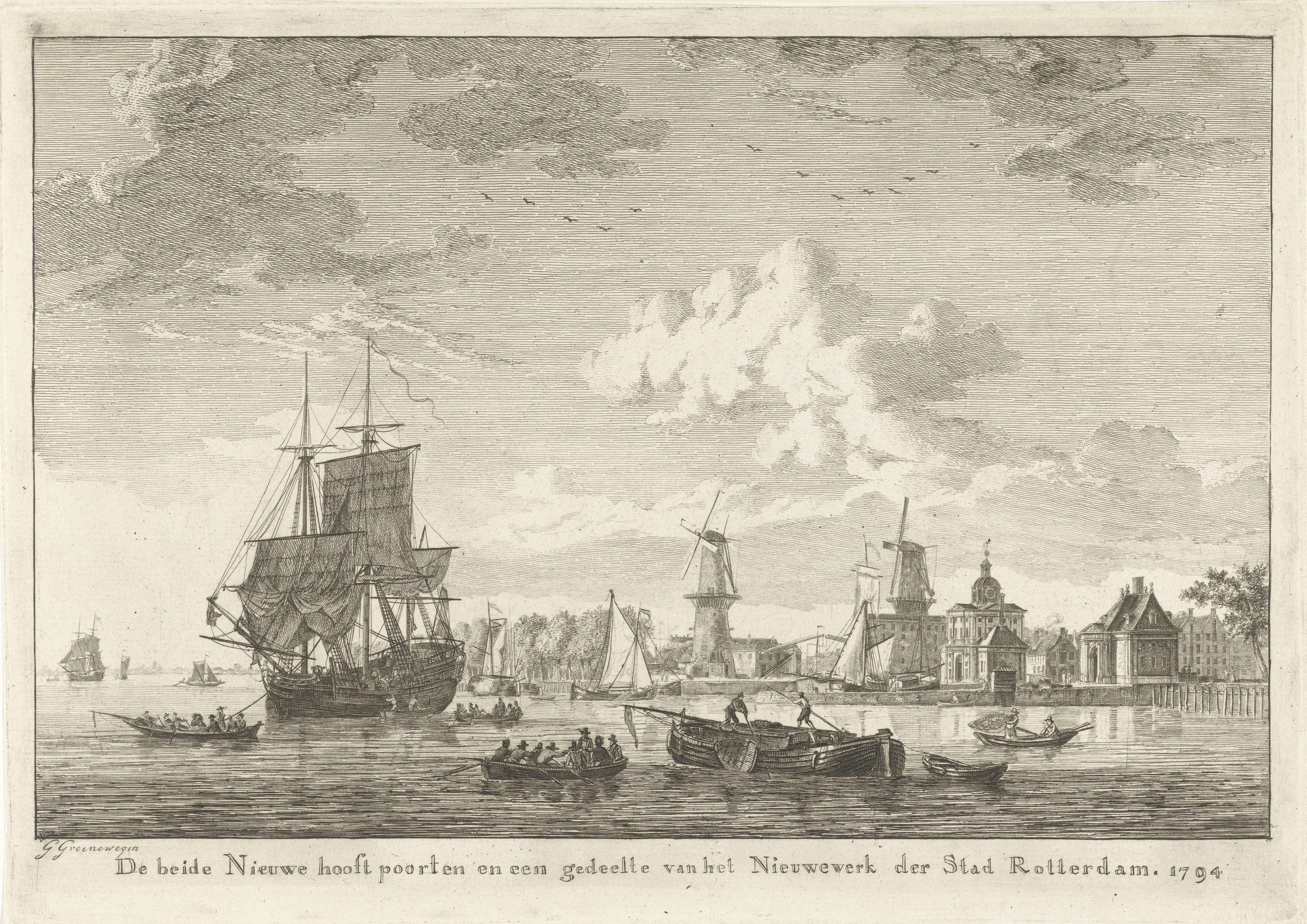 Gezicht op Rotterdam vanaf het water