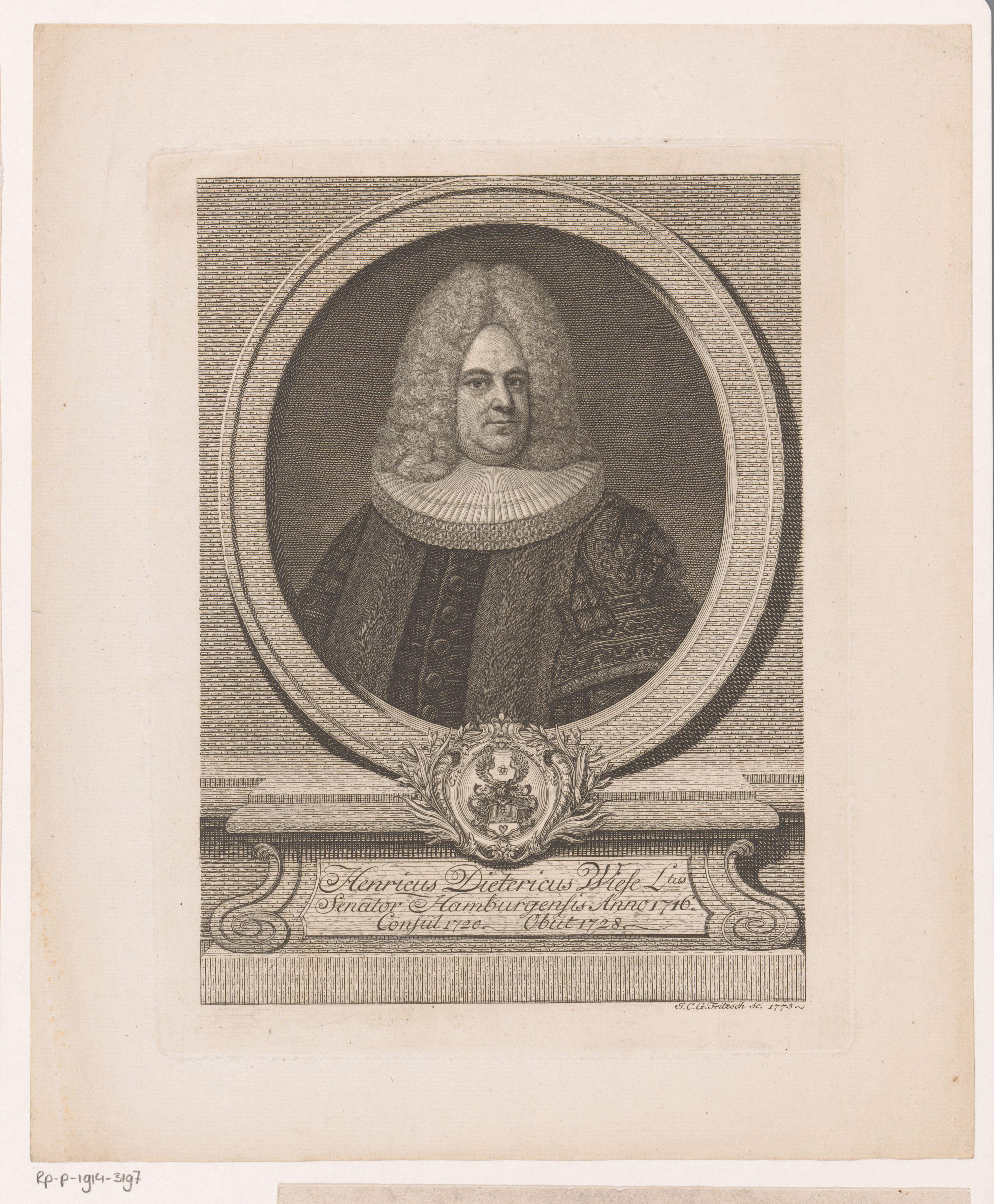 Portret van Heinrich Dieterich Wiese