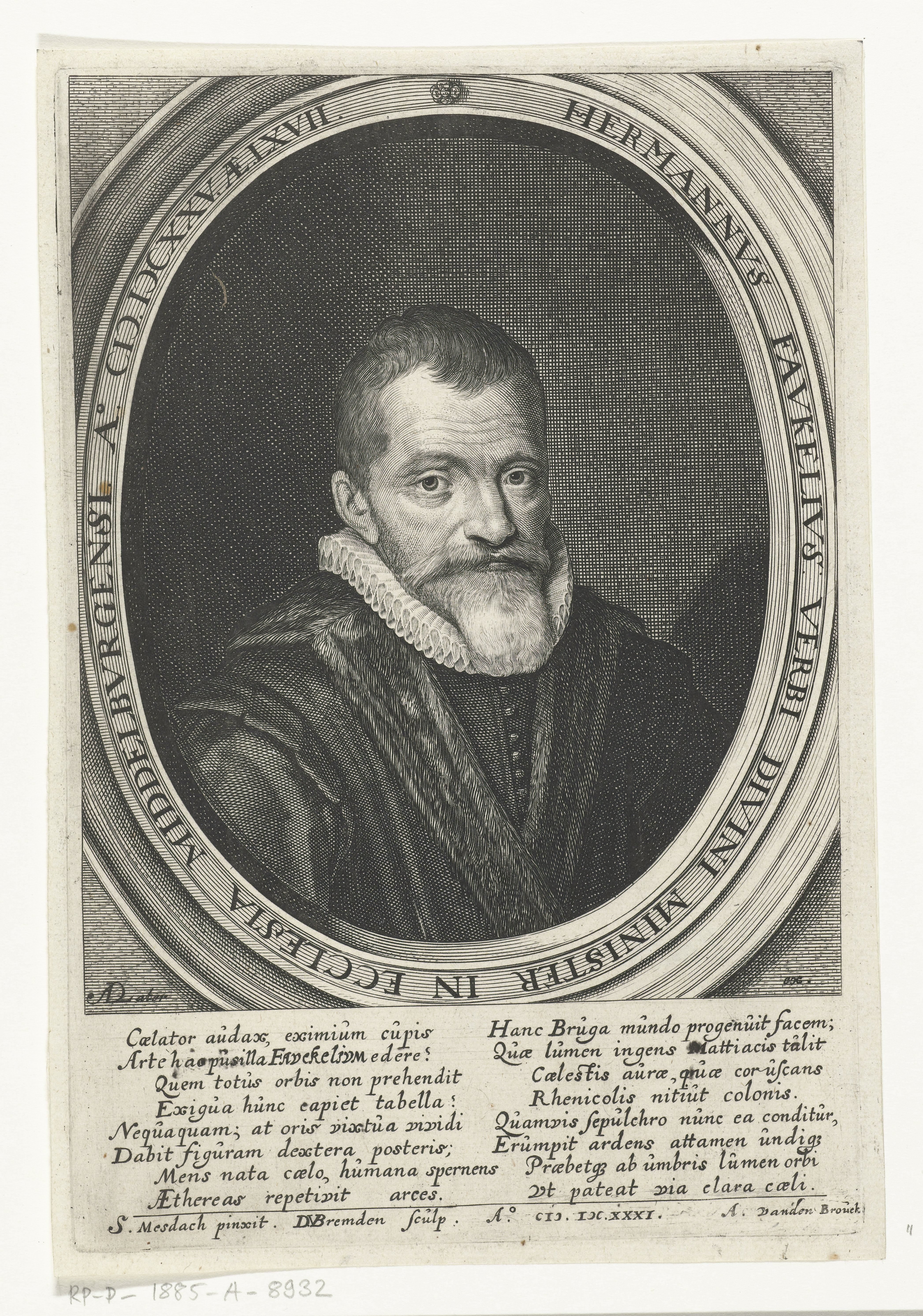 Portret van Herman Faukelius op 67-jarige leeftijd