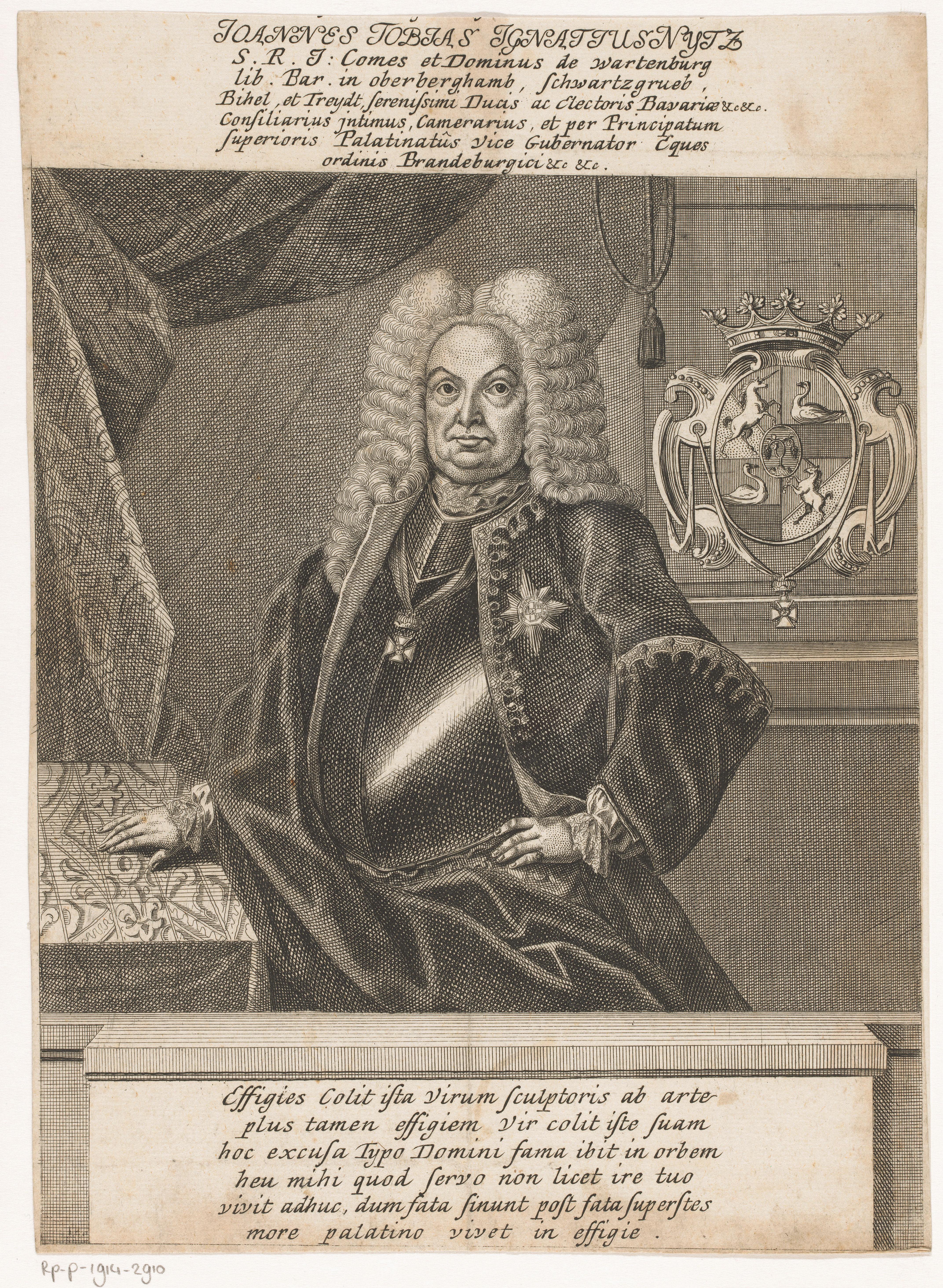 Portret van Johann Tobias Ignatz Nytz von Warttenburg