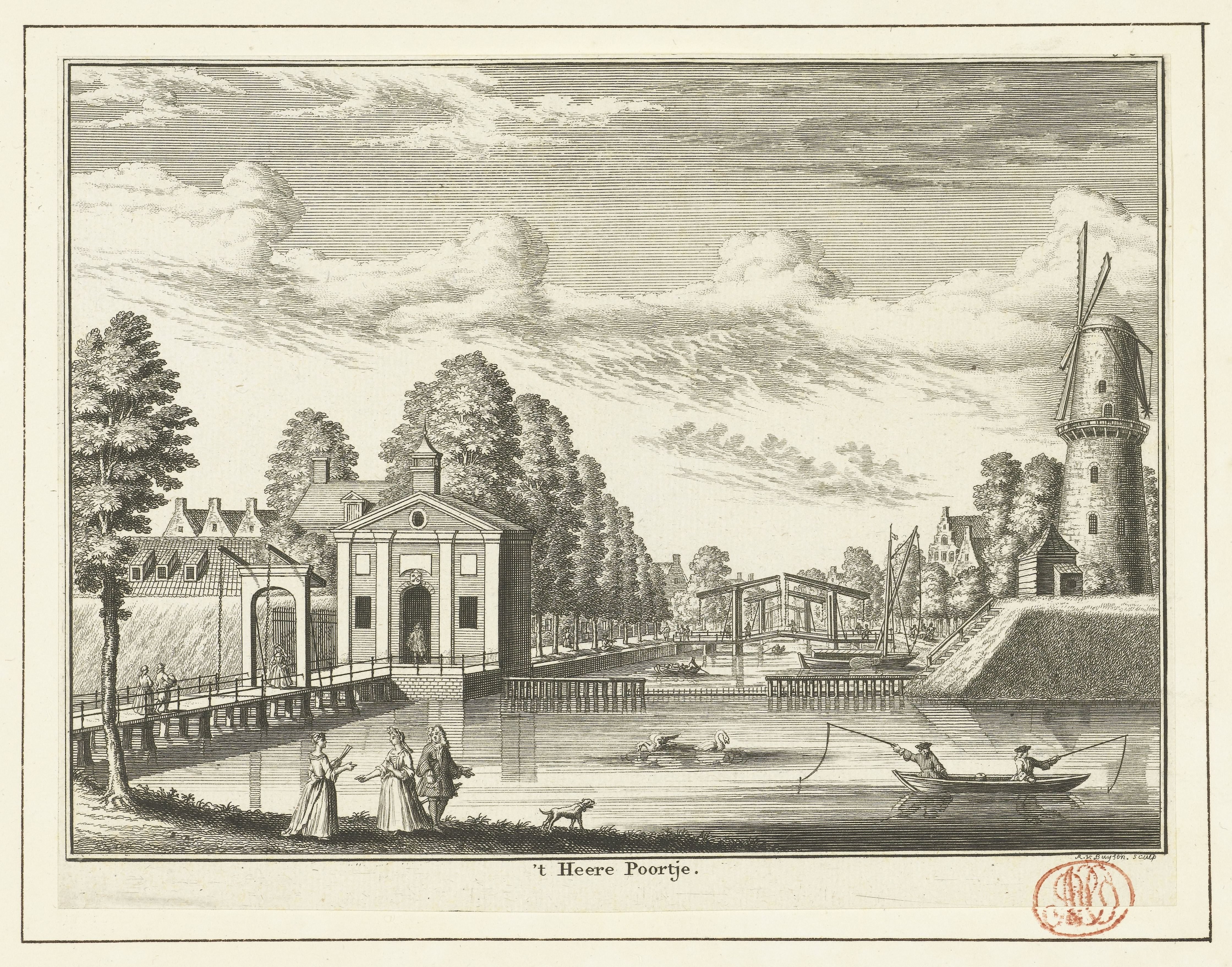 Gezicht op de Herenpoort te Leiden