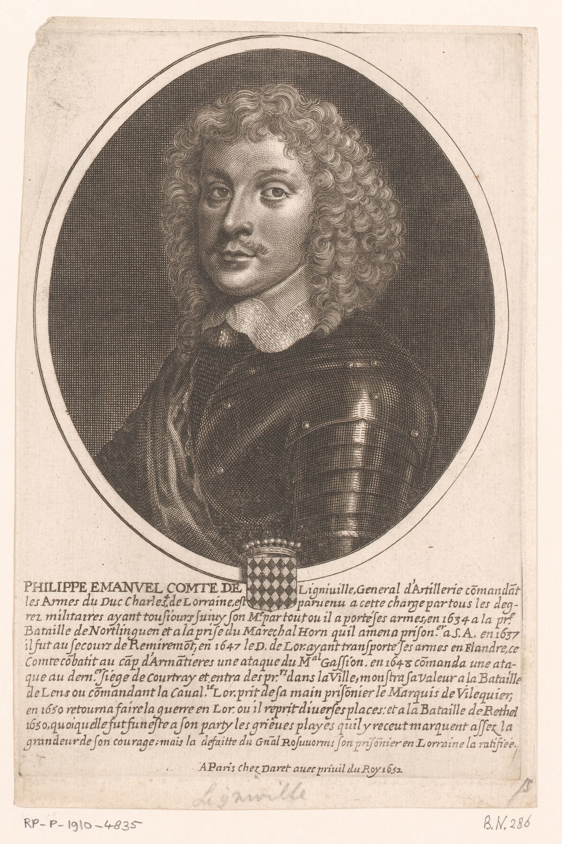 Portret van Philippe-Emmanuel, graaf van Ligniville