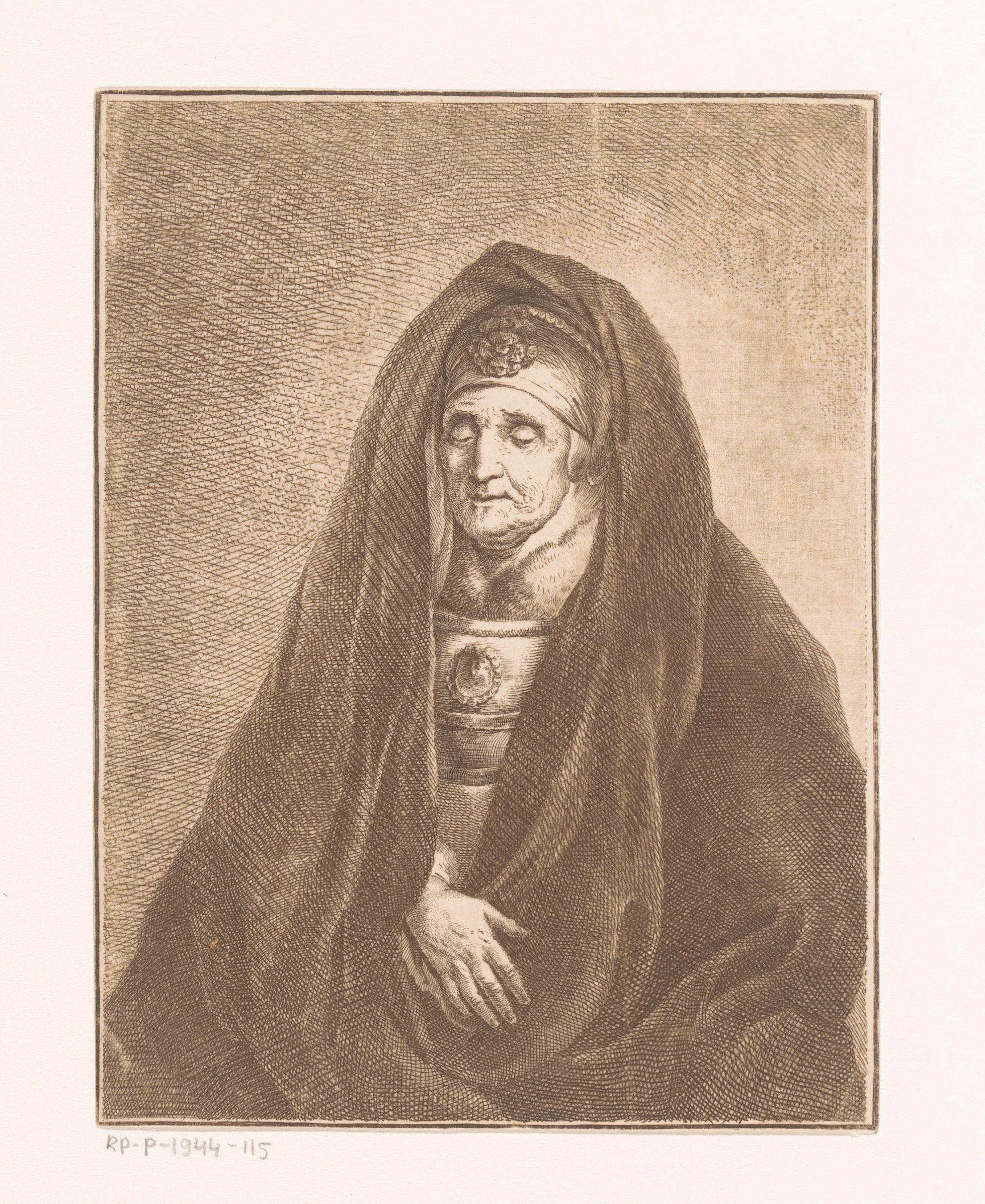 Portret van een onbekende oude vrouw