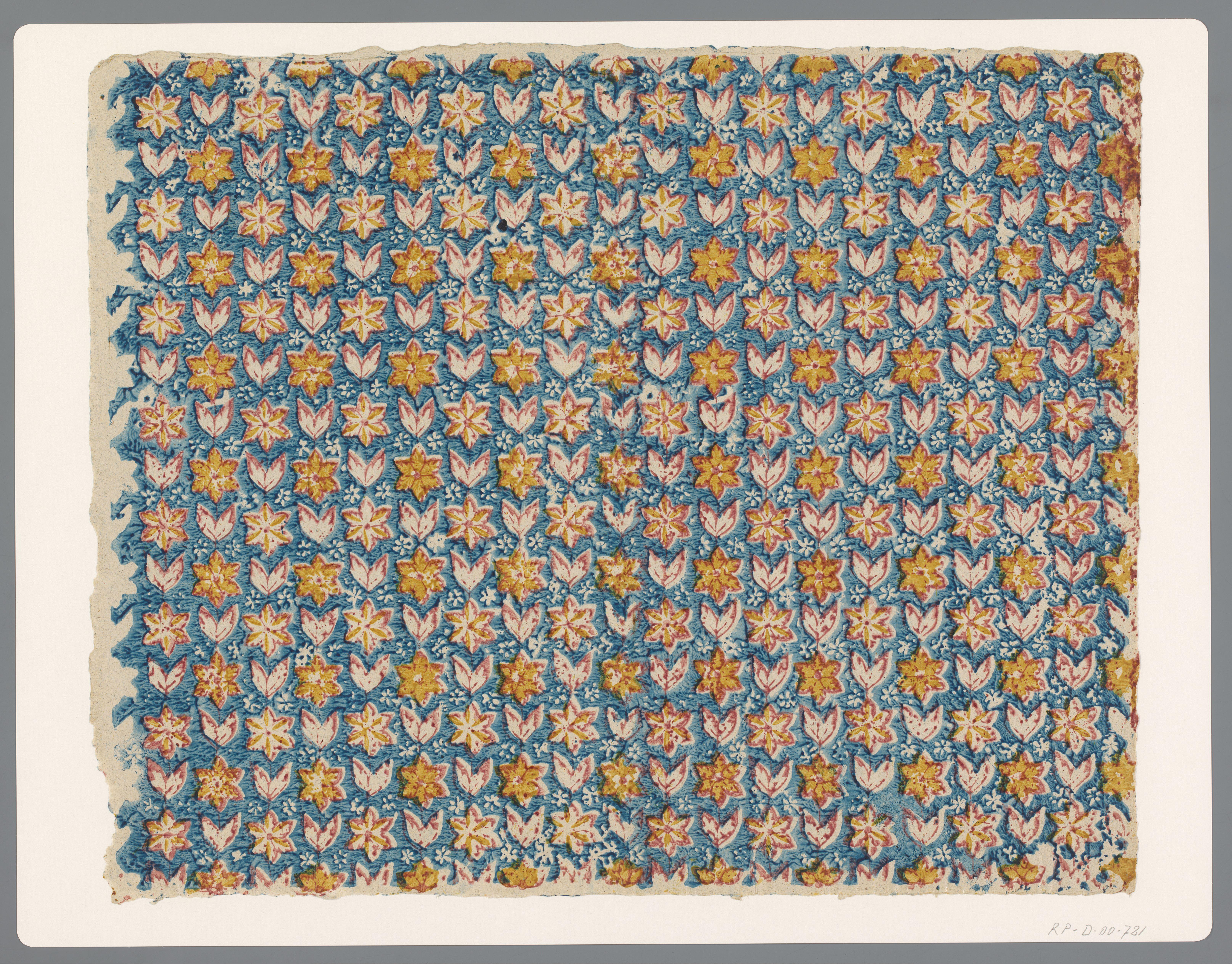 Blad met alternerend strooipatroon met bloemmotieven