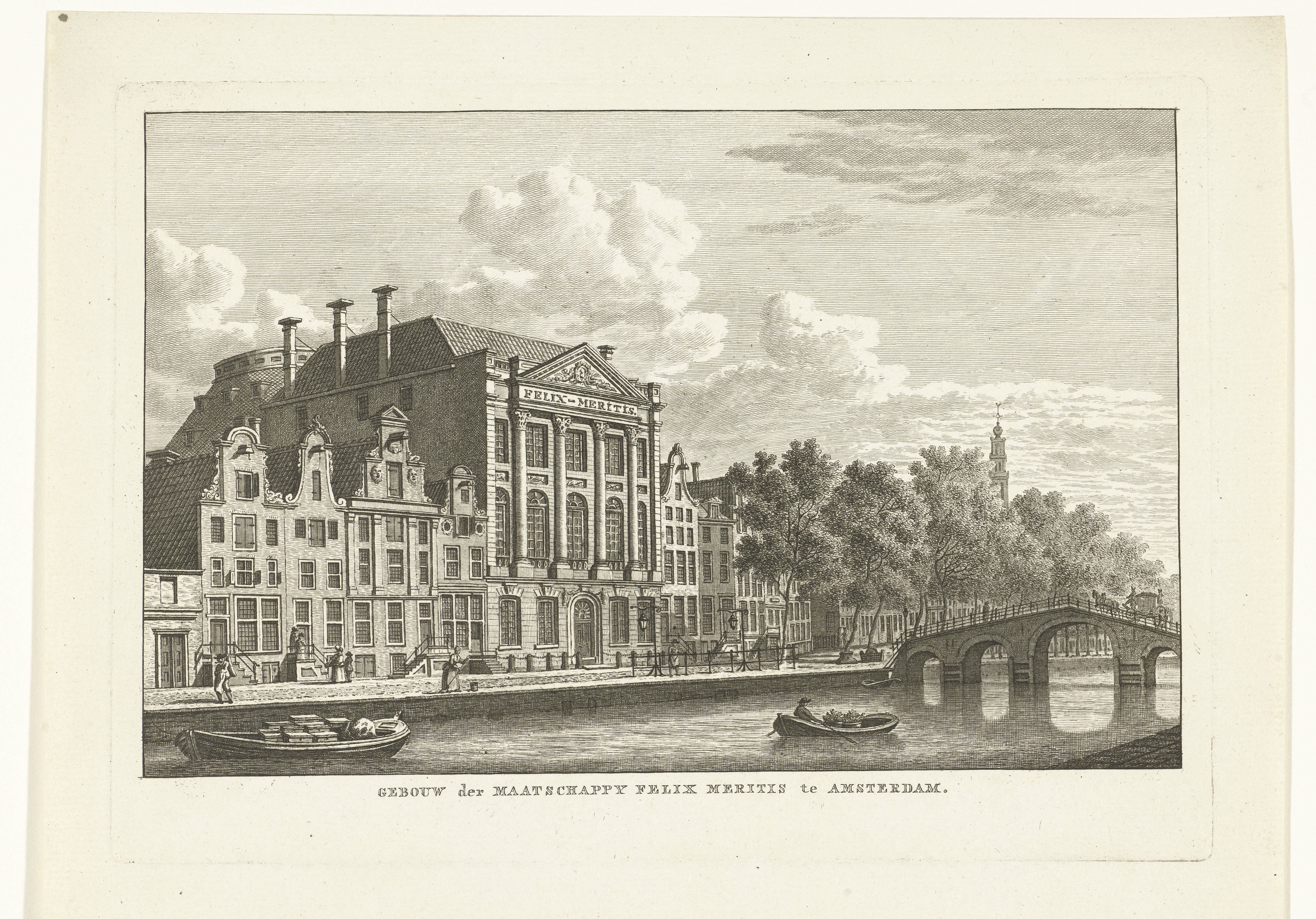 Gezicht op het gebouw Felix Meritis te Amsterdam