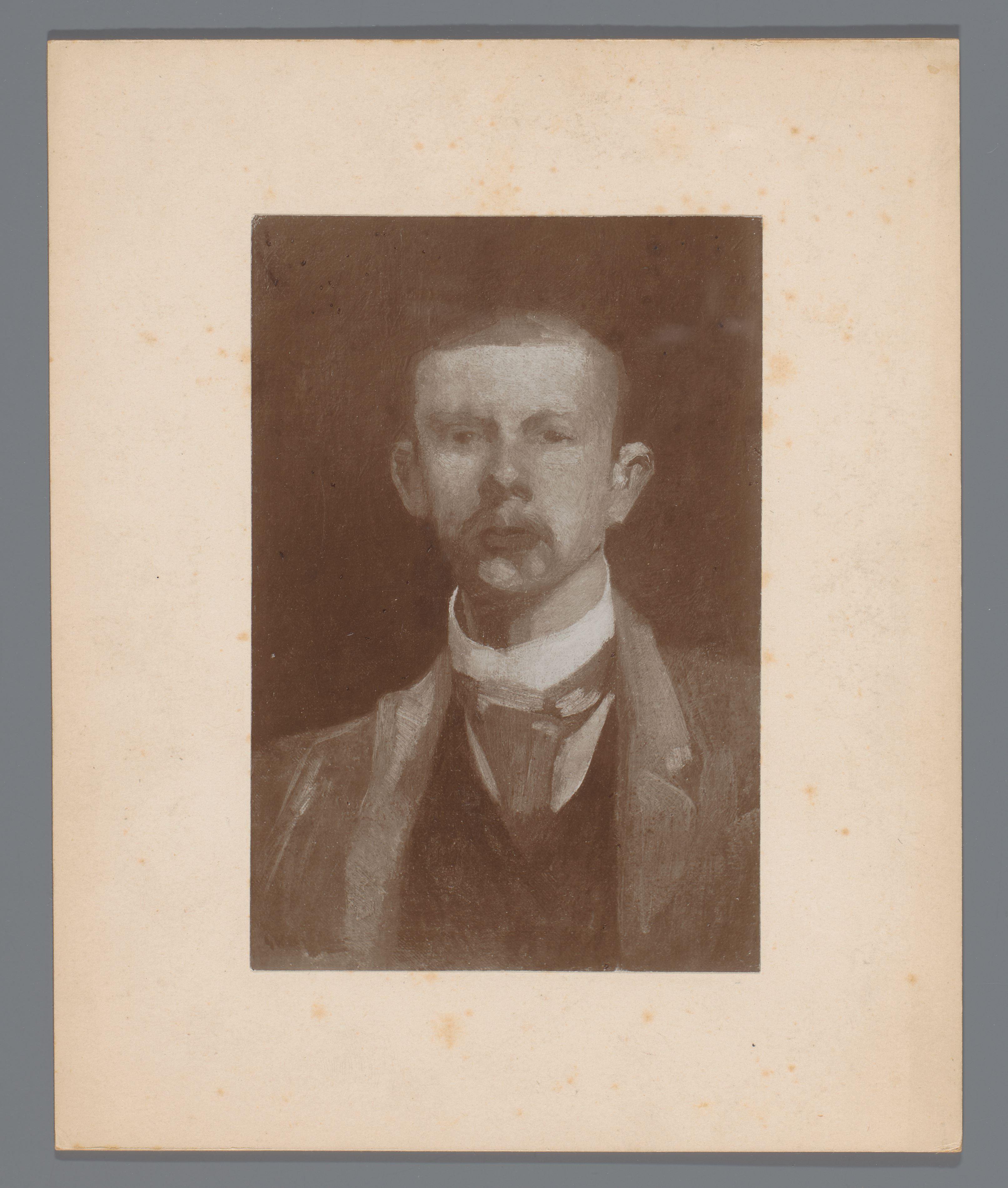 Fotoreproductie van een geschilderd zelfportret naar George Hendrik Breitner