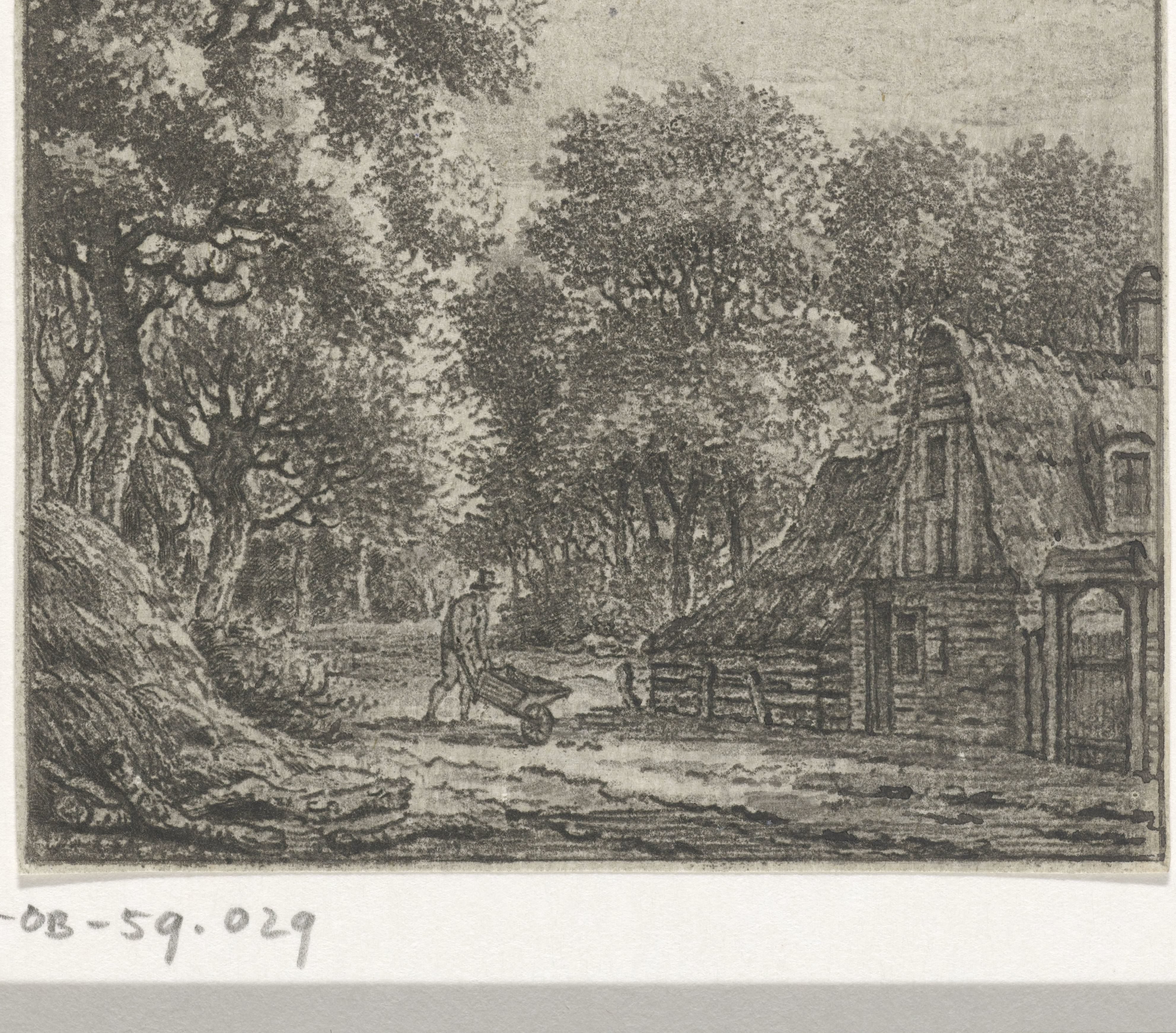 Bebost landschap met boerderij