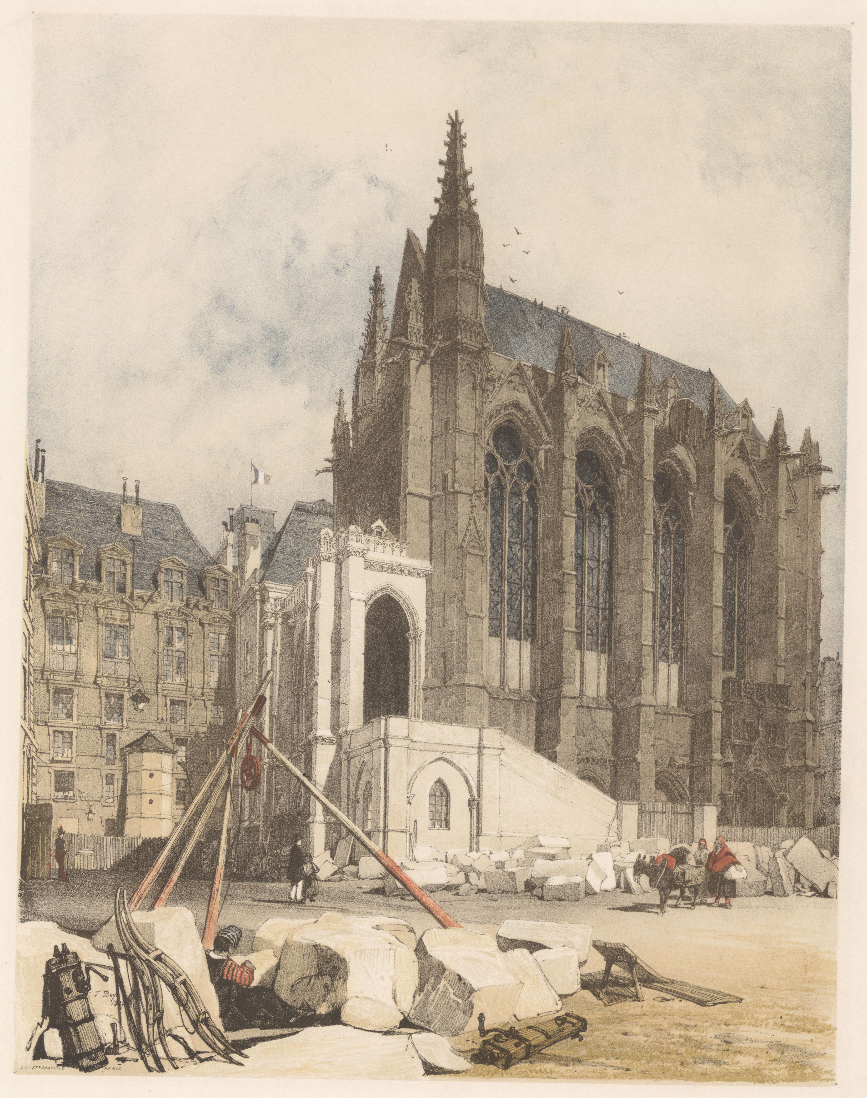 Gezicht op Sainte-Chapelle te Parijs