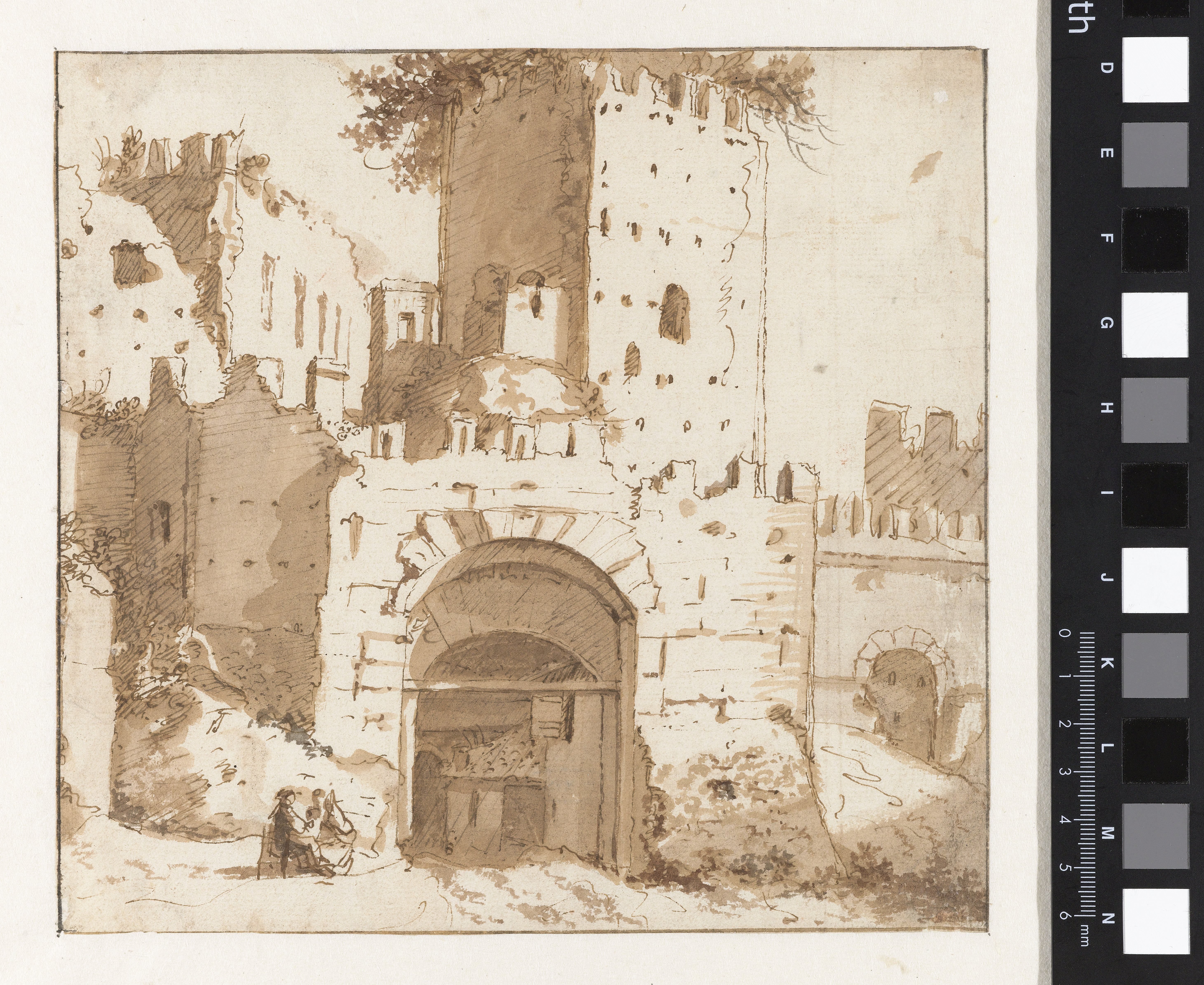 Ruïnes van Italiaanse stadswal met poort