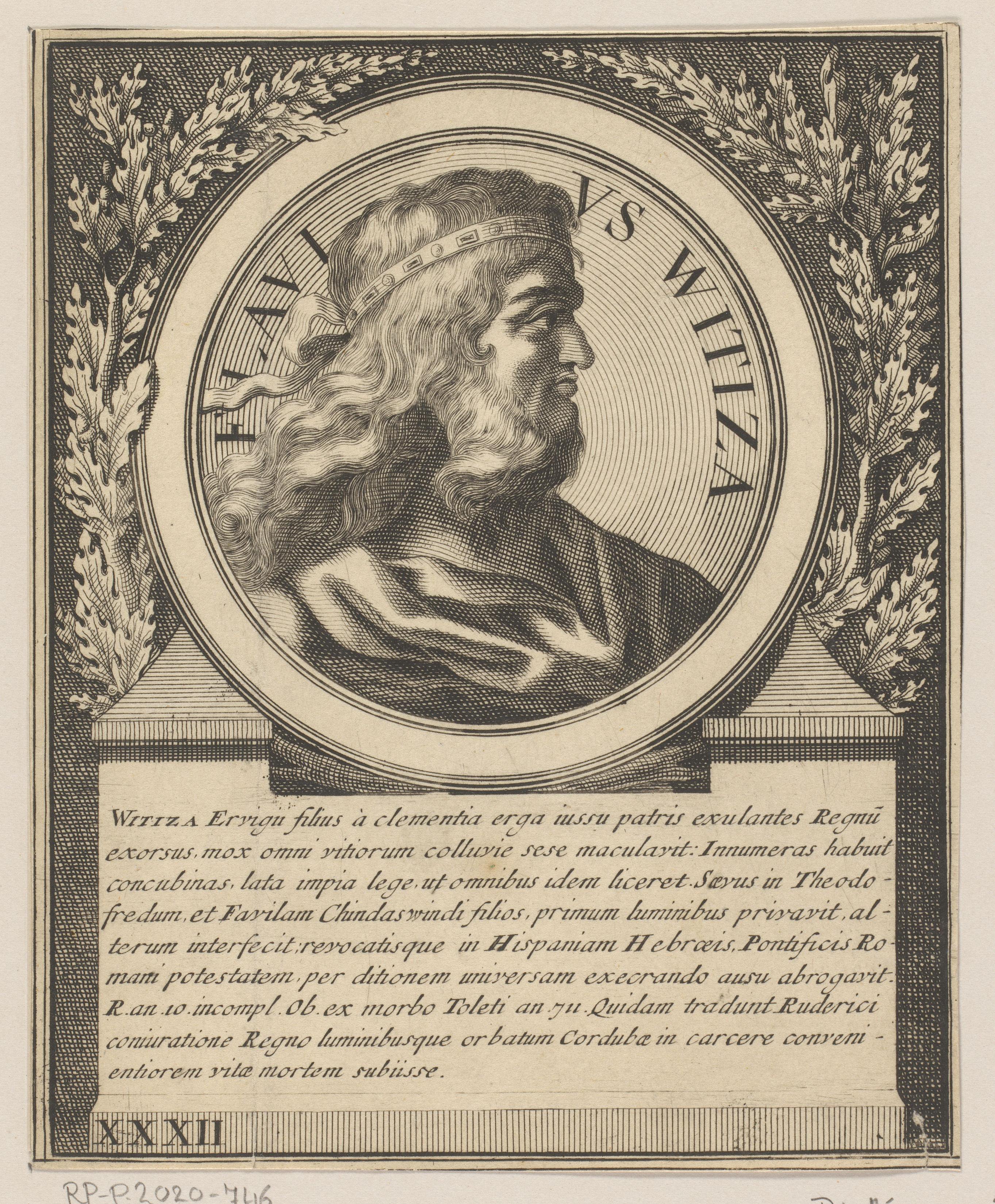 Portret van Wittiza, koning van de Visigoten
