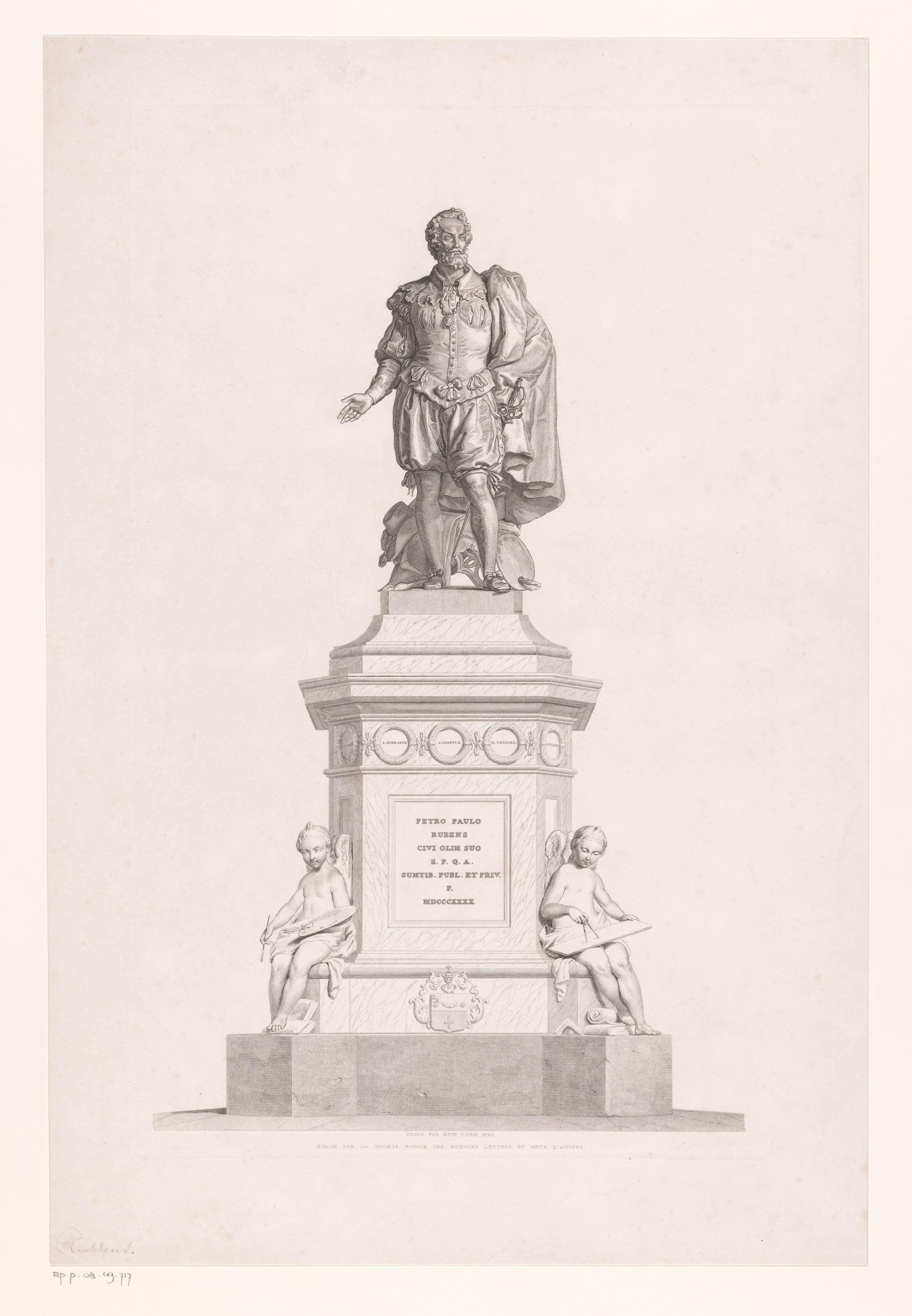 Standbeeld van Rubens op de Groenplaats in Antwerpen