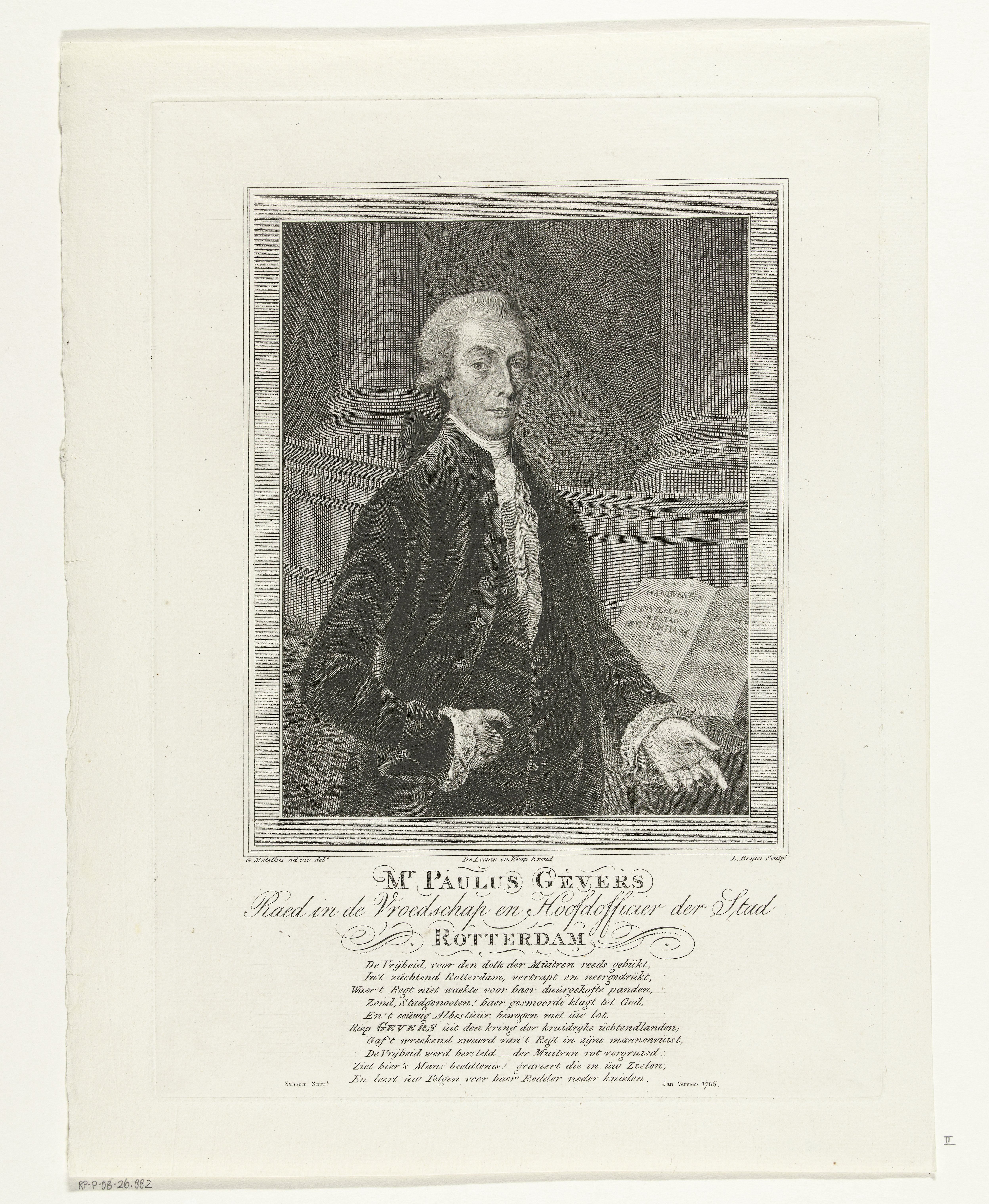 Portret van Paulus Gevers