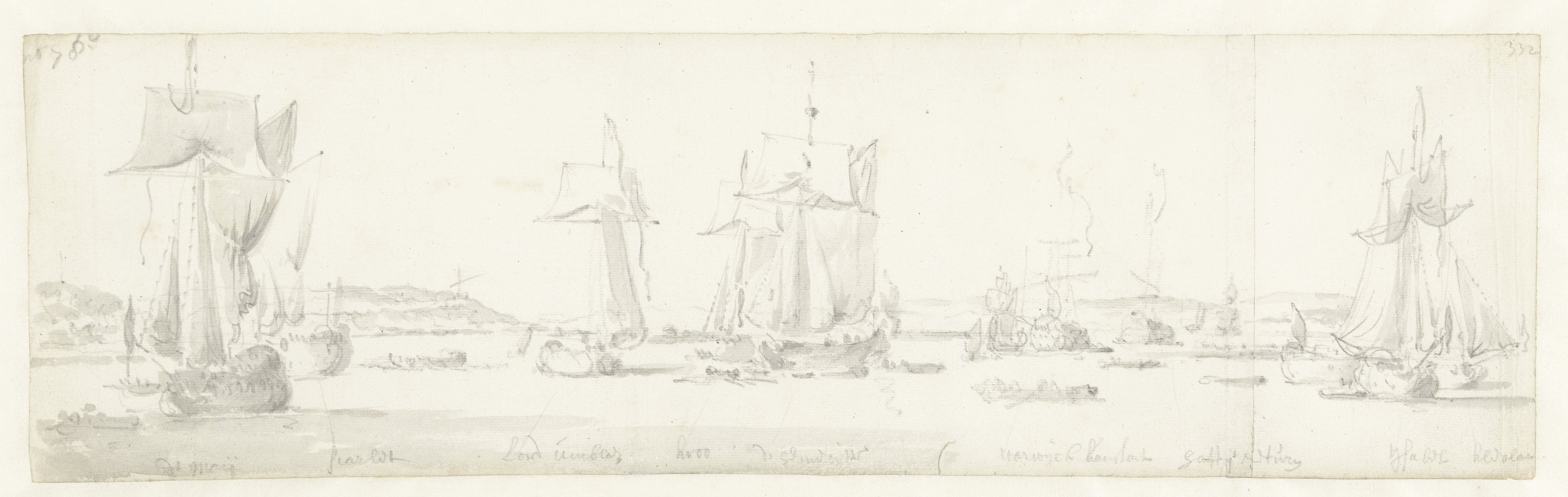 De tocht van de Engelse koning Karel II over de Thames naar Sheerness en Chatham op 27 Augustus 1681