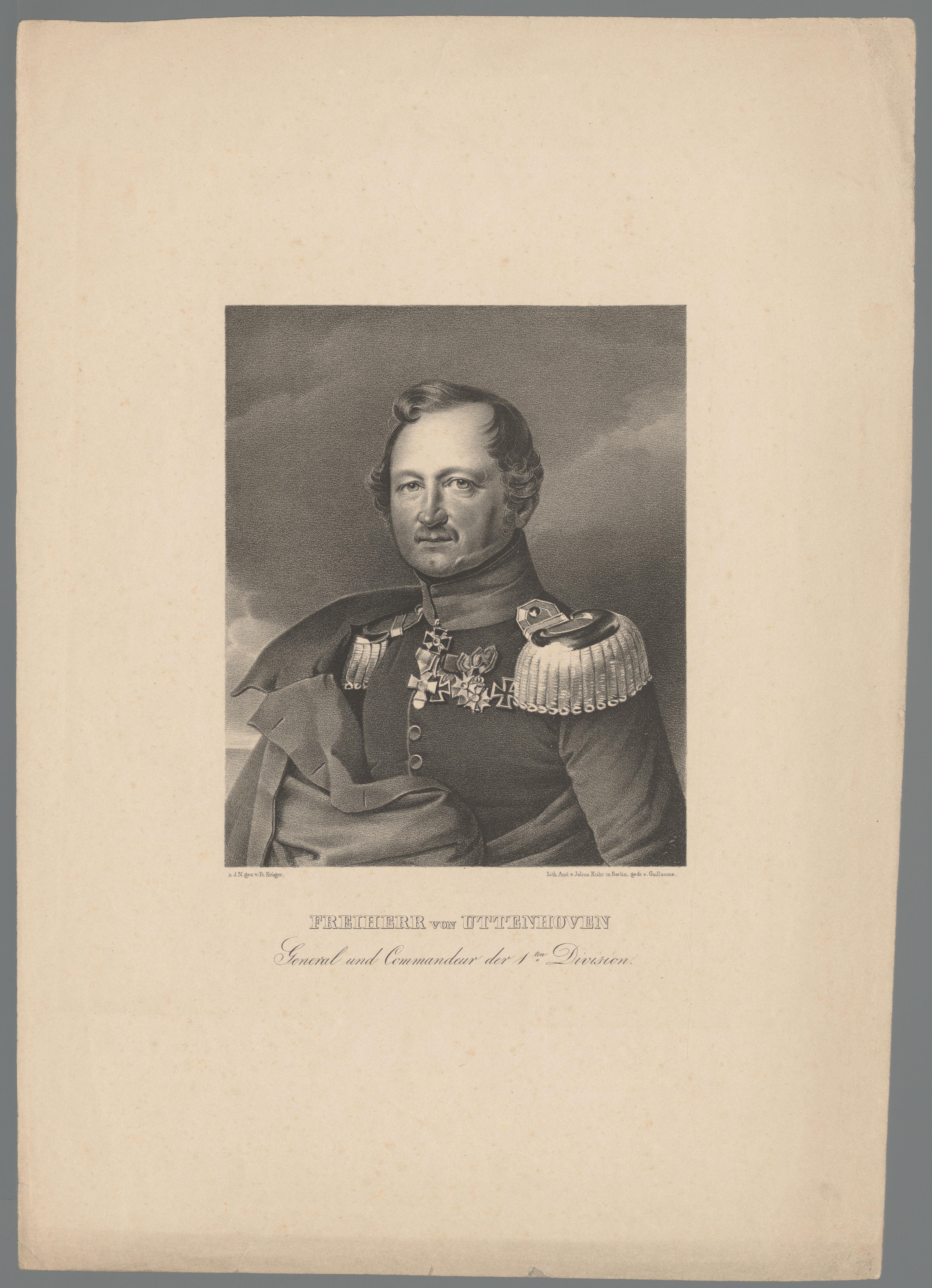 Portret van Karl Friedrich Ludwig Georg von Uttenhoven