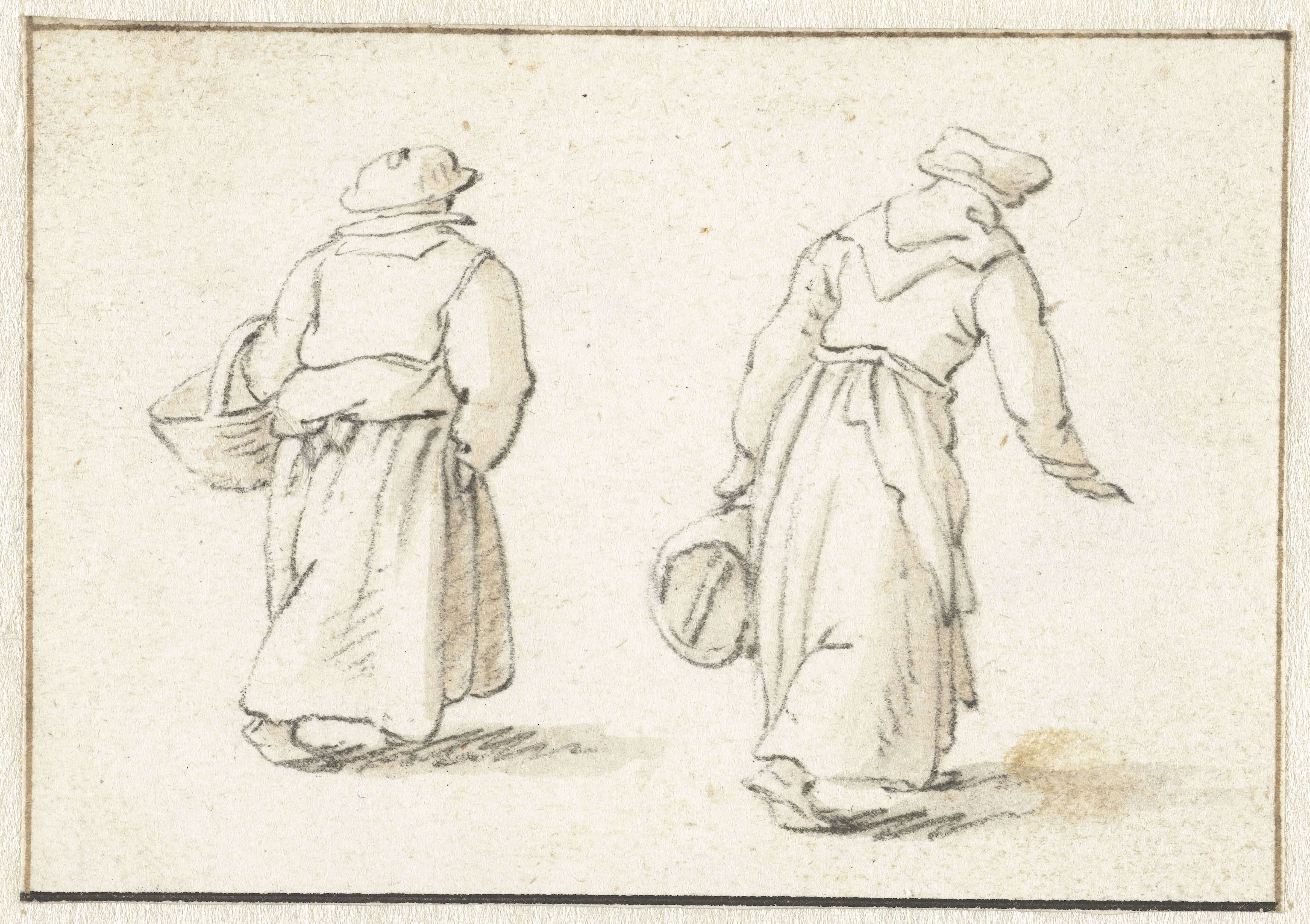 Twee lopende vrouwen, op de rug gezien