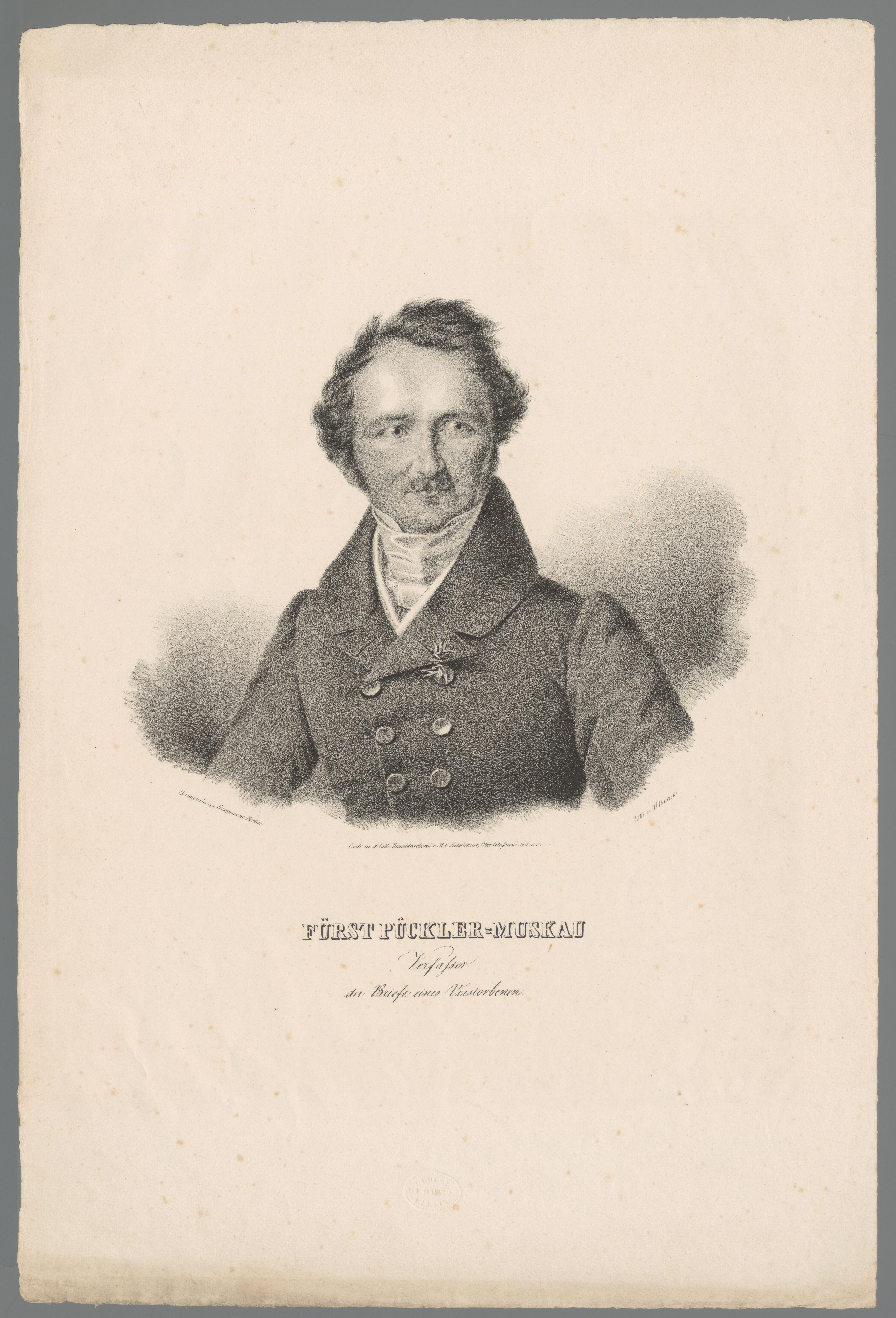 Portret van van Hermann von Pückler-Muskau
