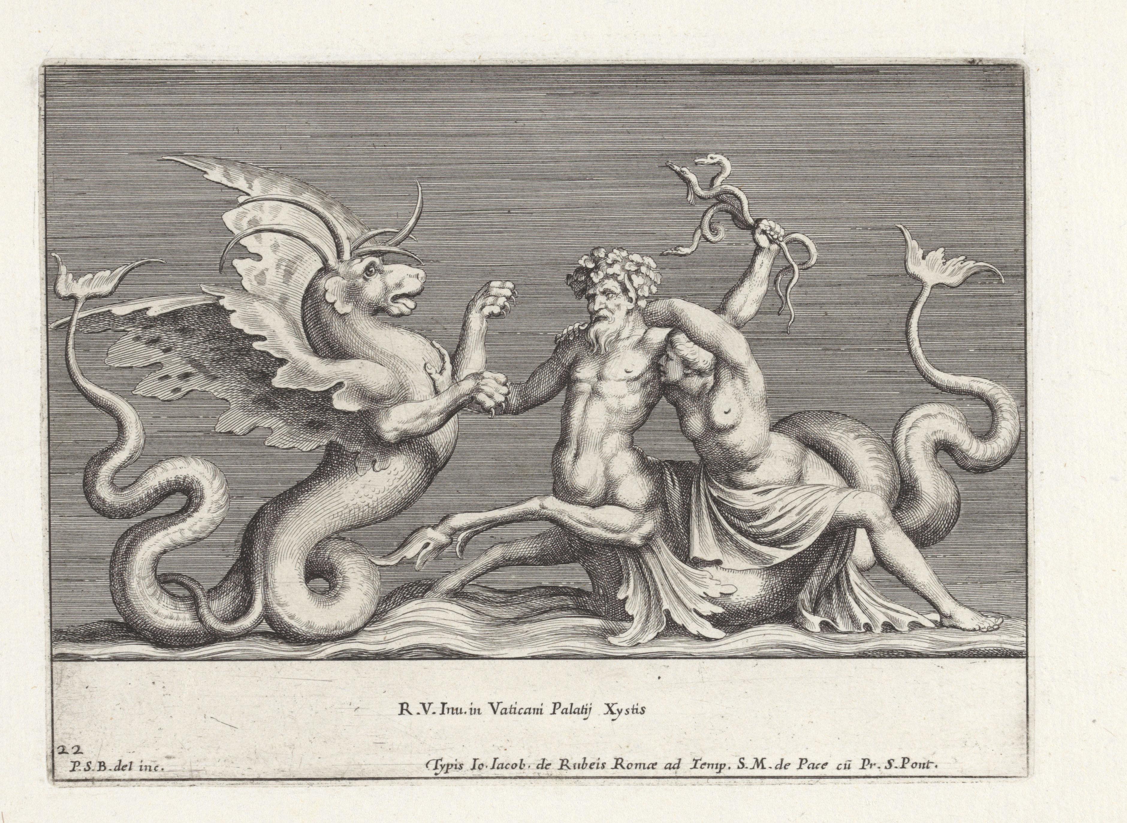 Triton in gevecht met een zeemonster