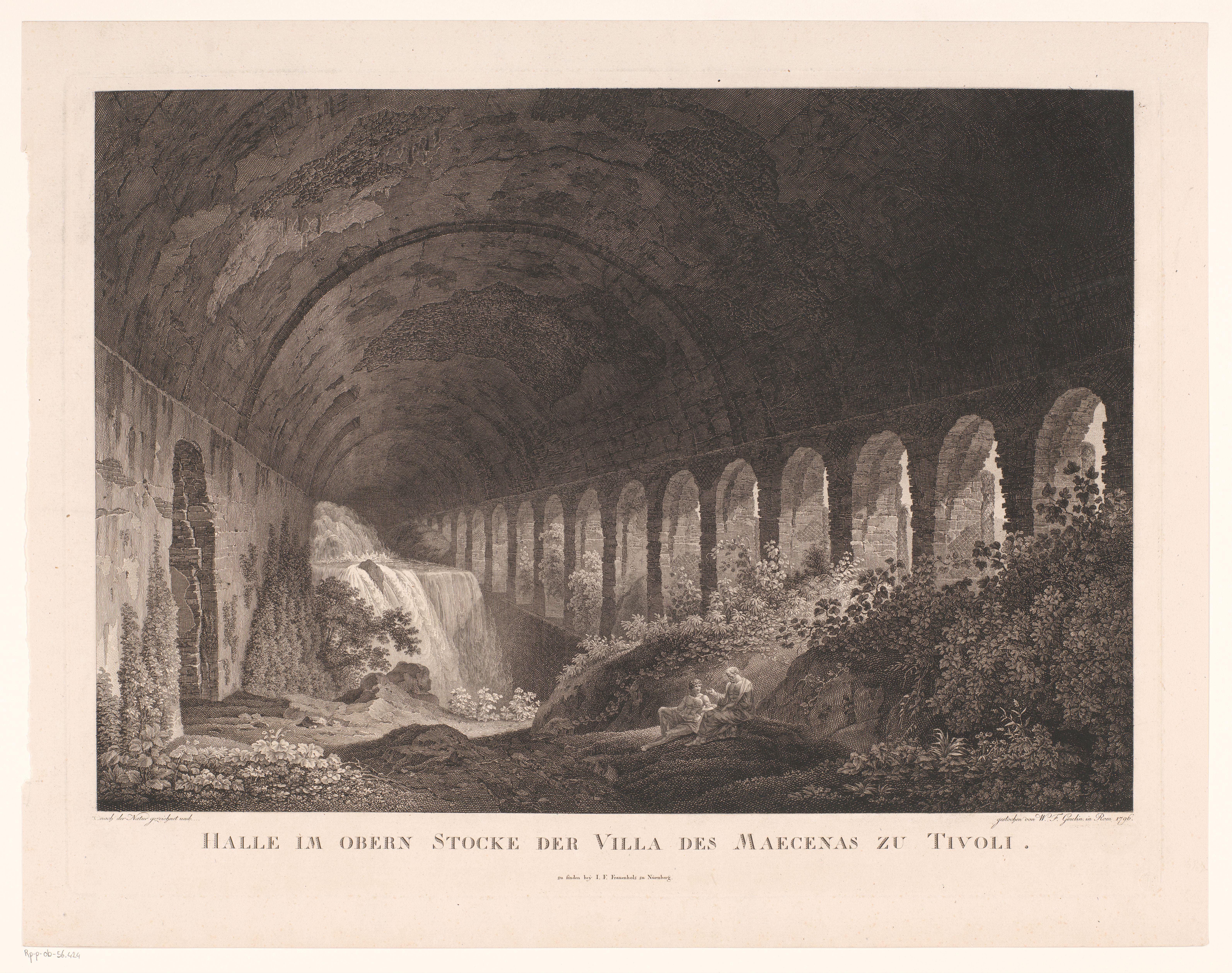 Zicht in de stallen van Villa Maecenas in Tivoli